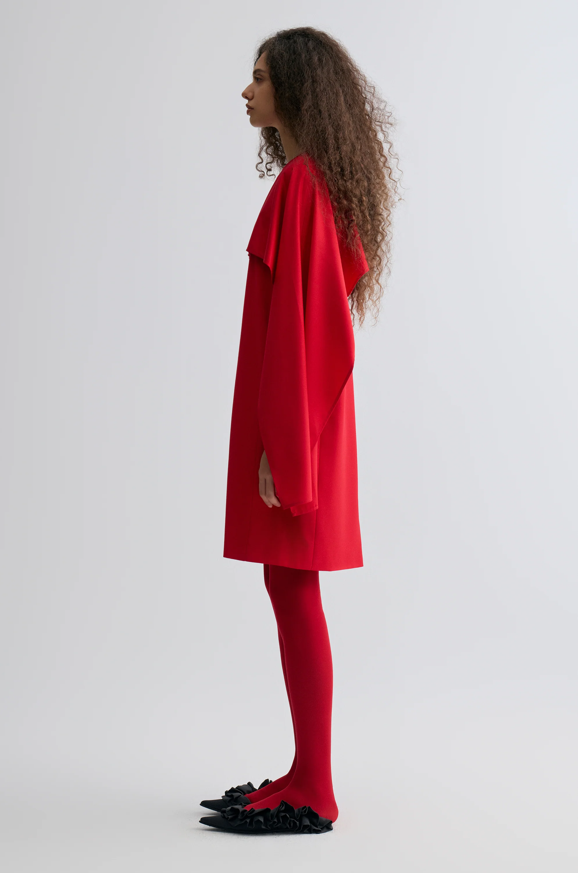 Opera Cape Dress Crimson - Image 5