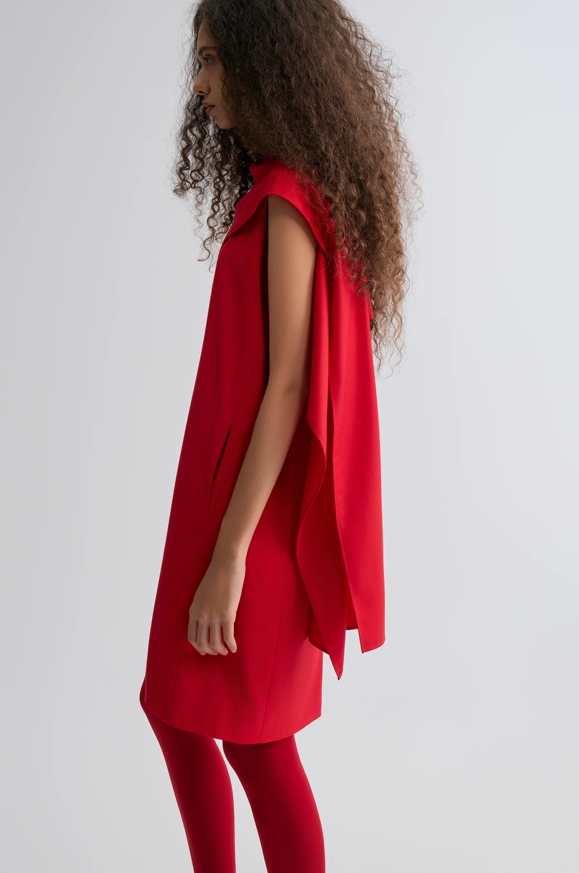 Opera Cape Dress Crimson - Image 8