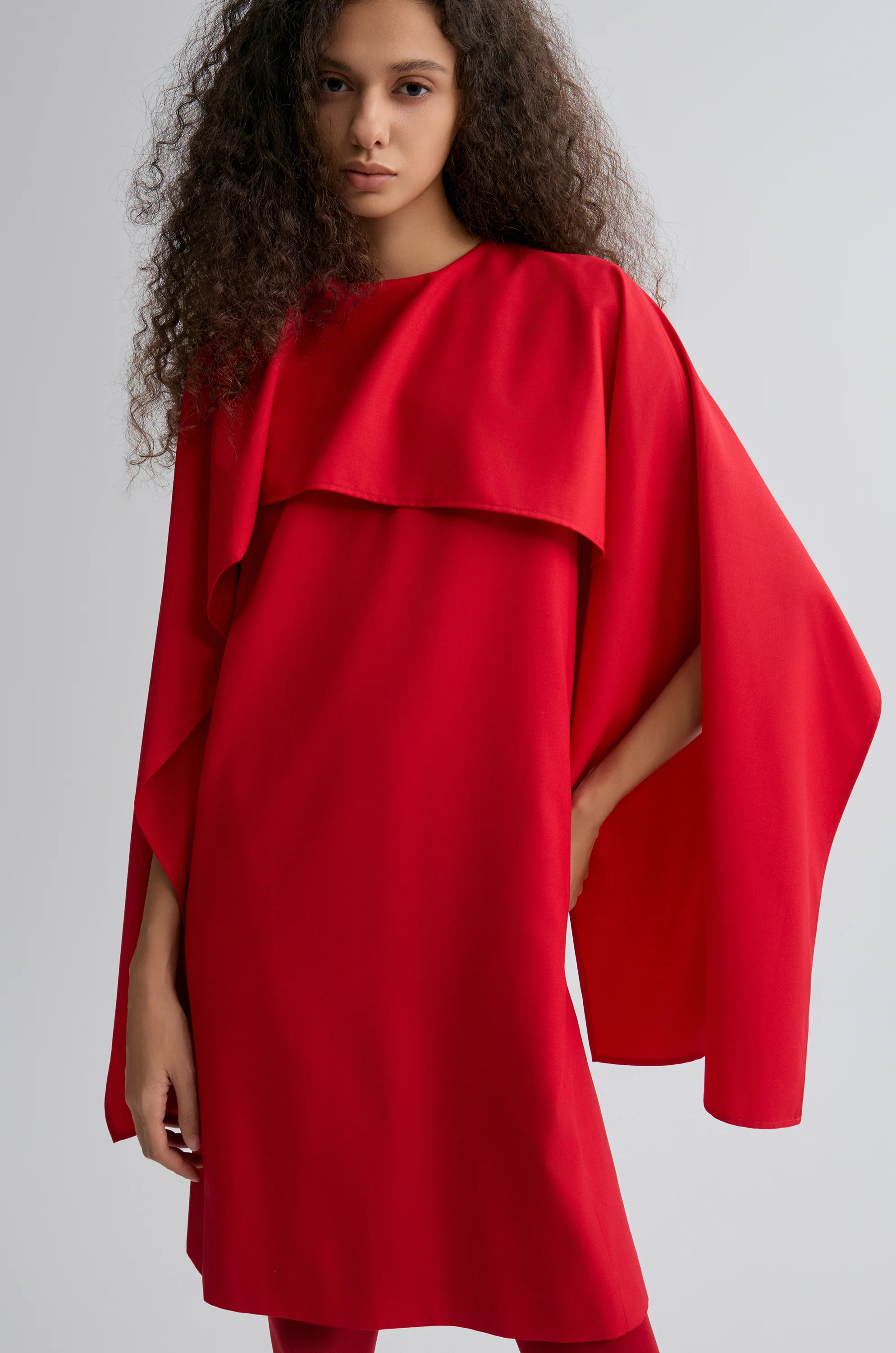 Opera Cape Dress Crimson - Image 9