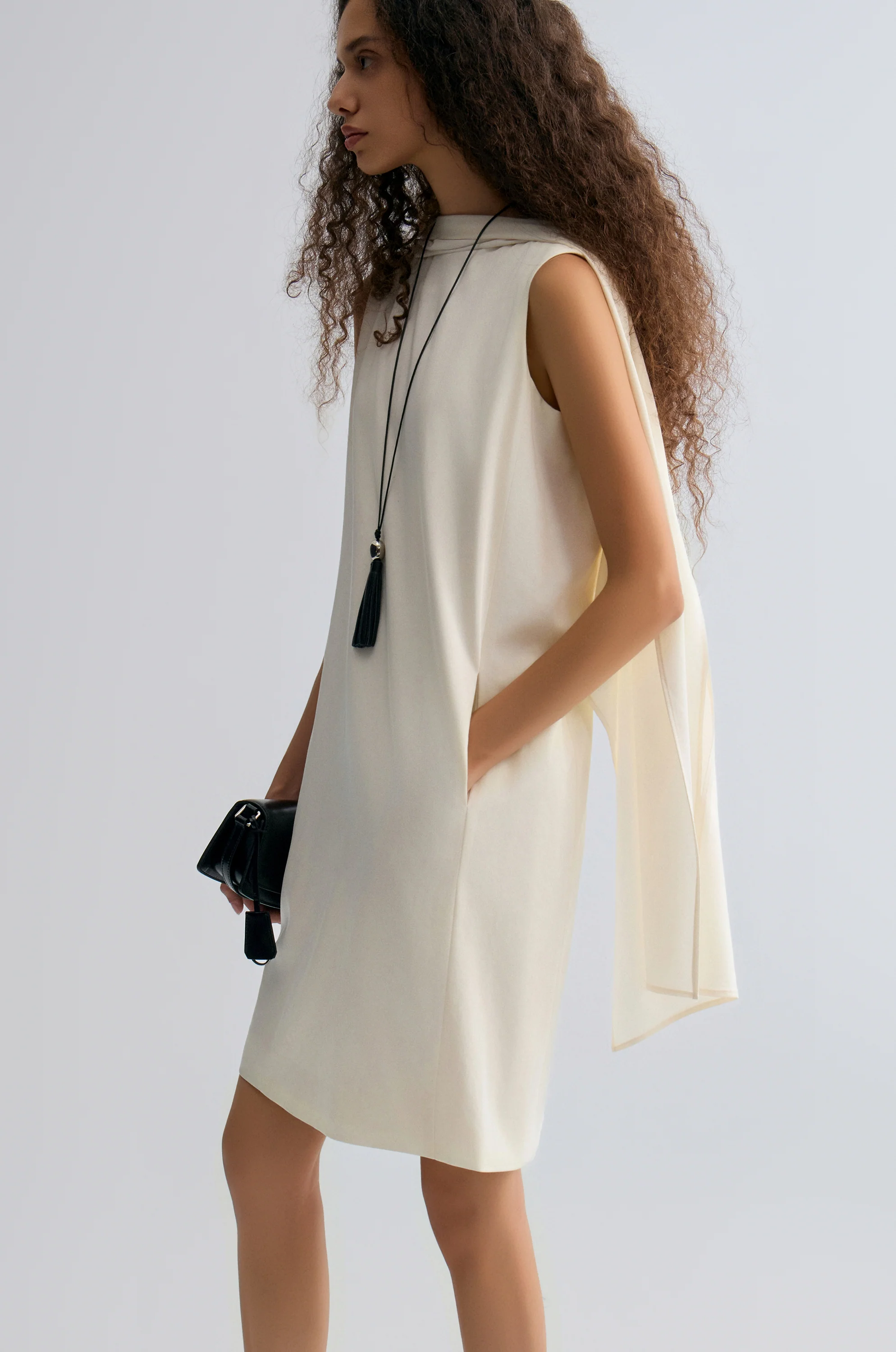 Opera Cape Dress Ivory - Image 8