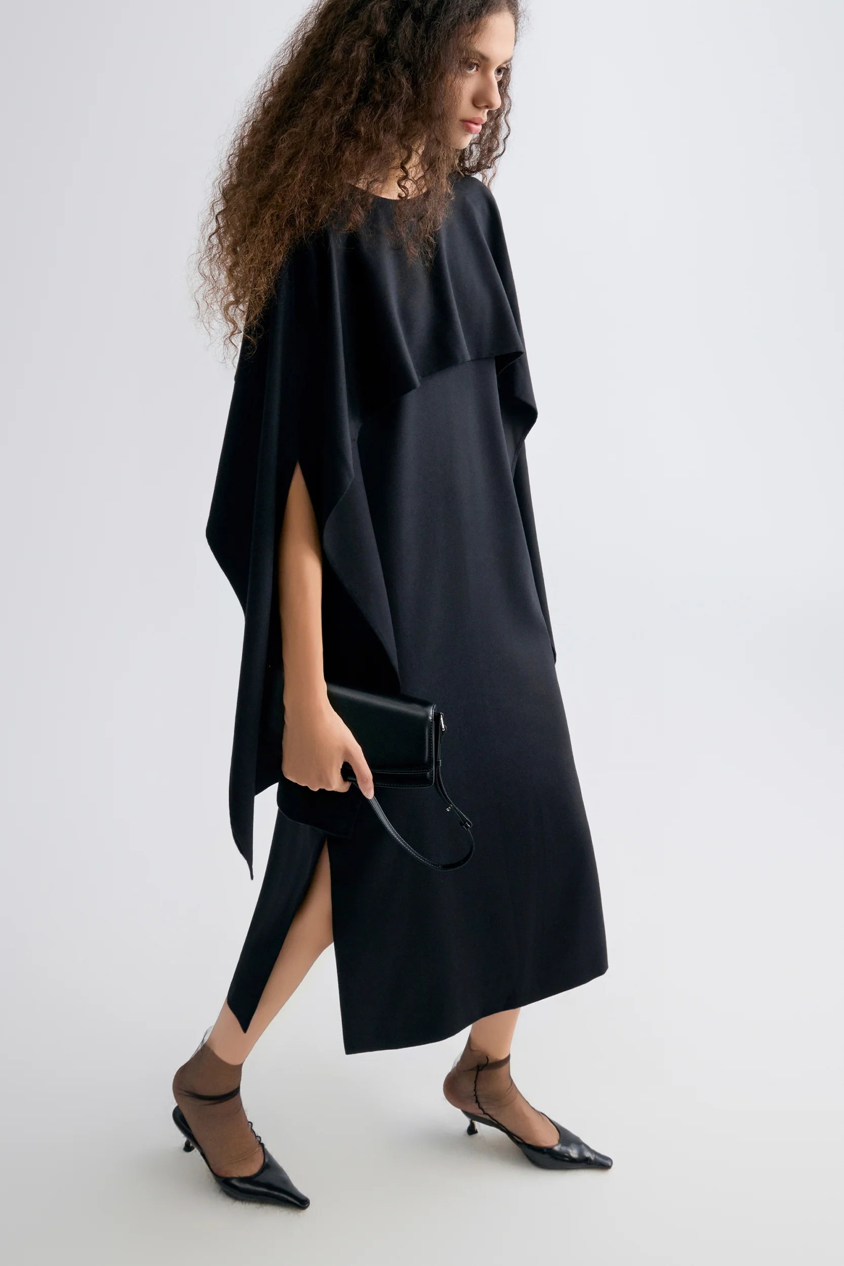 Opera Cape Maxi Dress Black - Image 2