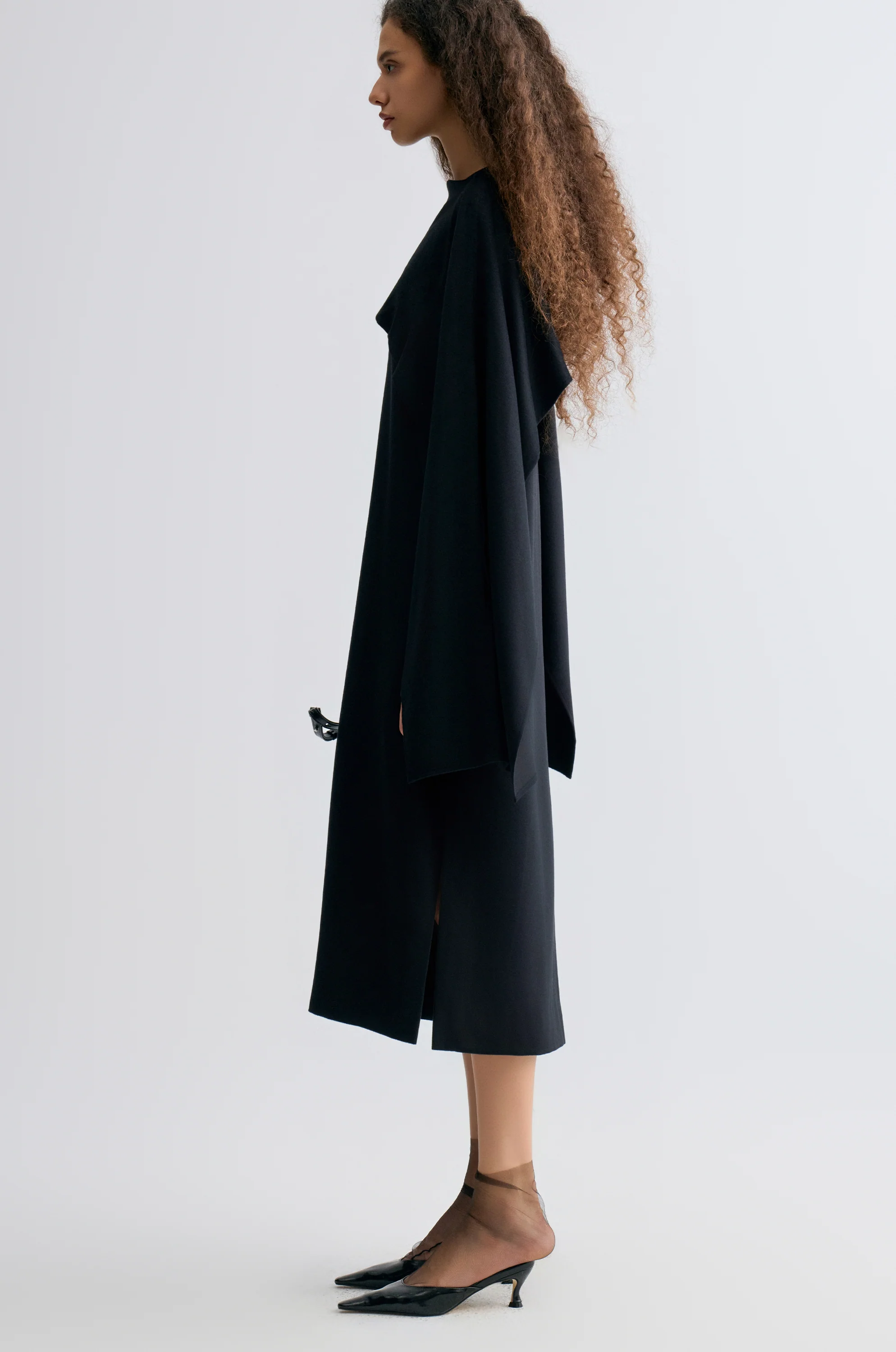 Opera Cape Maxi Dress Black - Image 4
