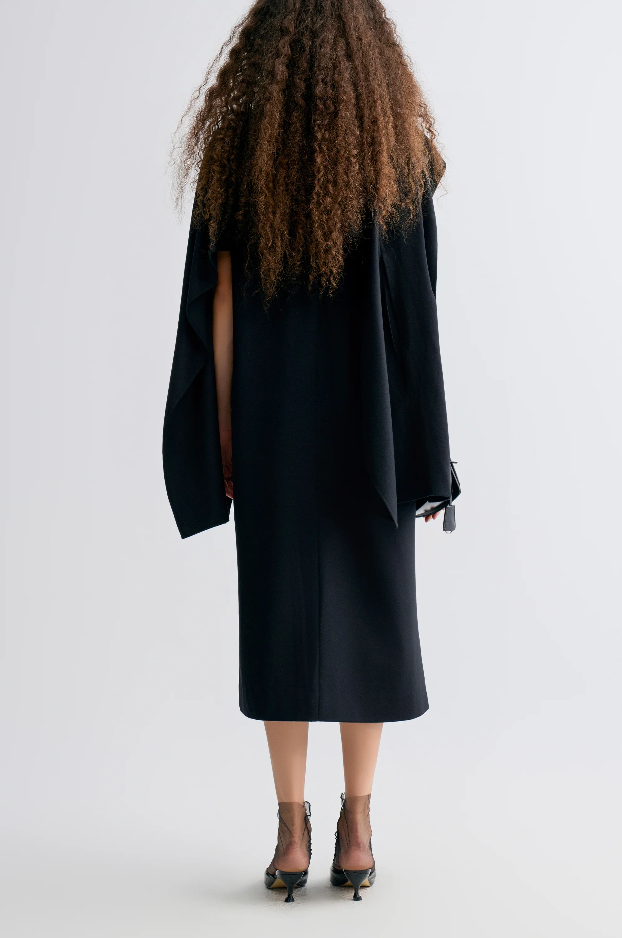Opera Cape Maxi Dress Black - Image 5