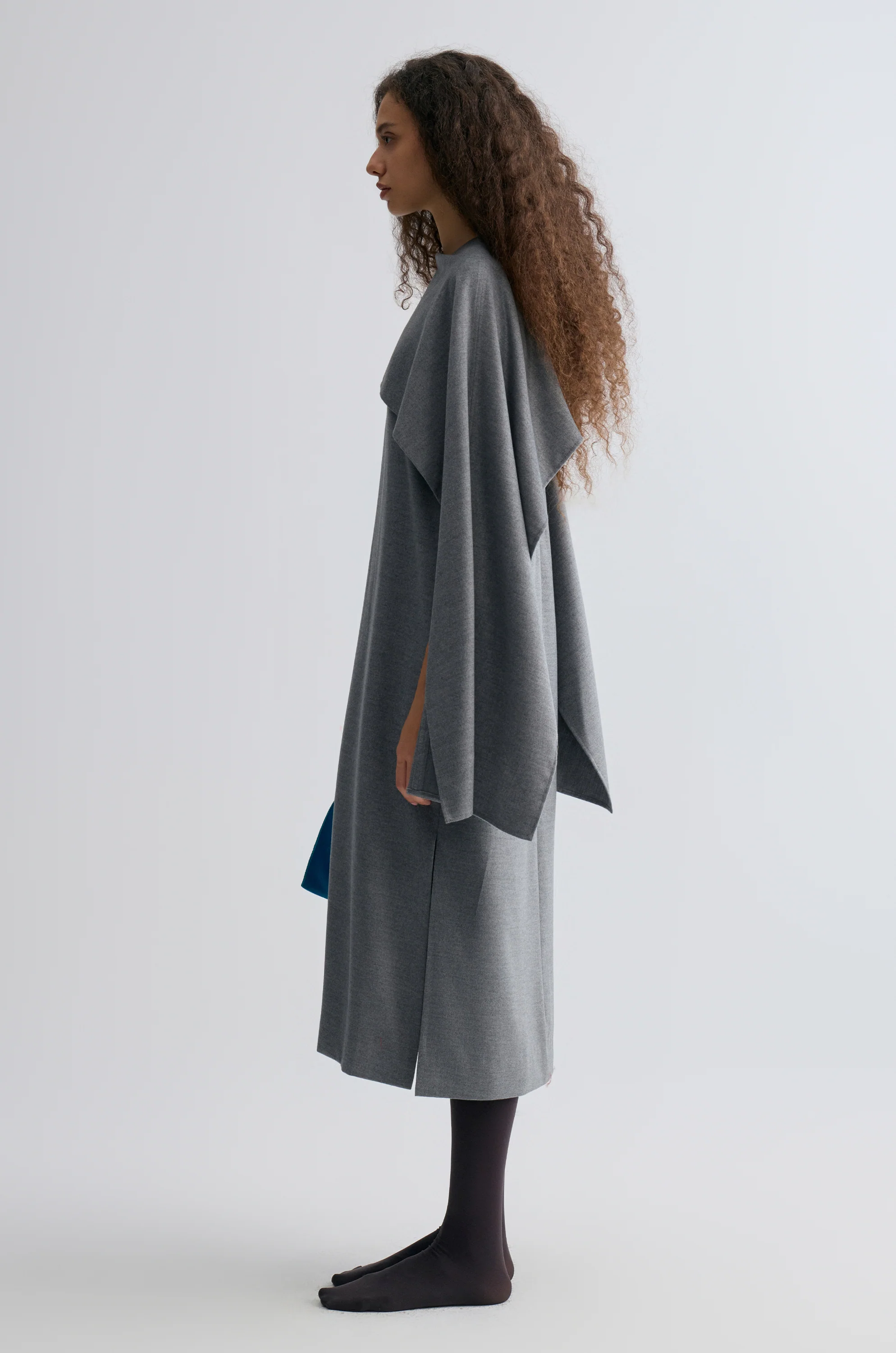 Opera Cape Maxi Dress Grey Melange - Image 4