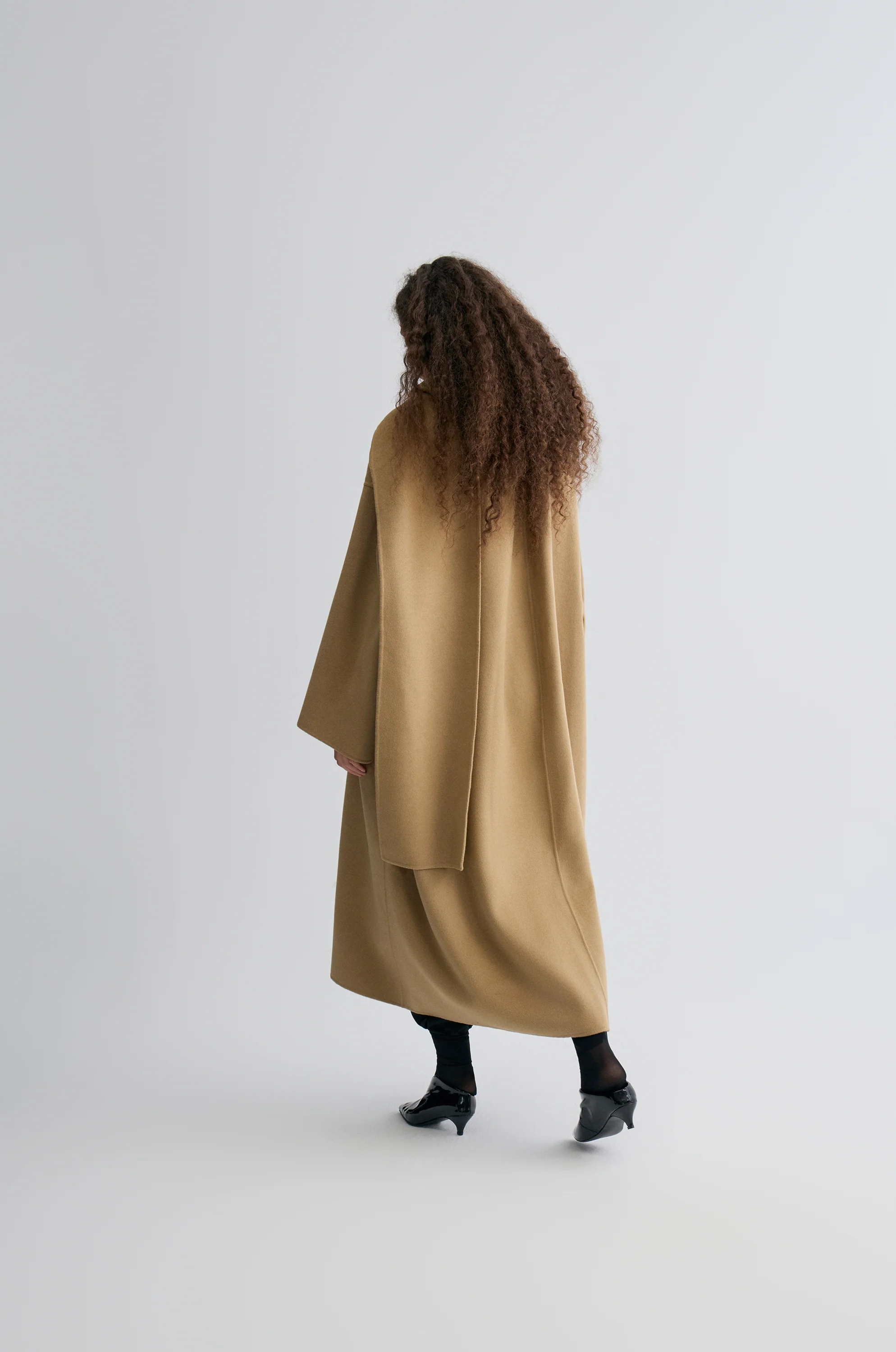 Oversized Double-faced Scarf Coat Hazel - Image 14