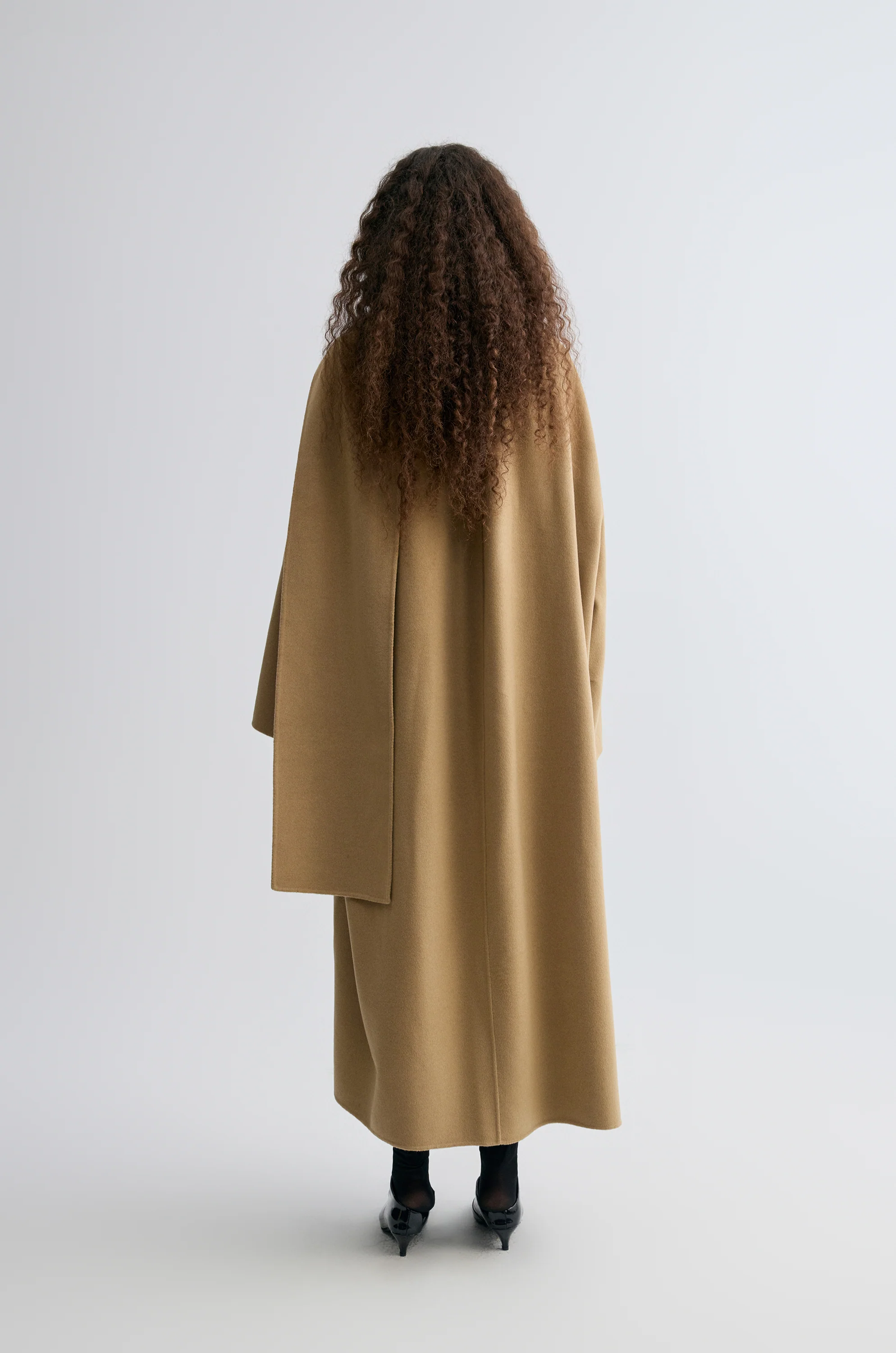 Oversized Double-faced Scarf Coat Hazel - Image 6