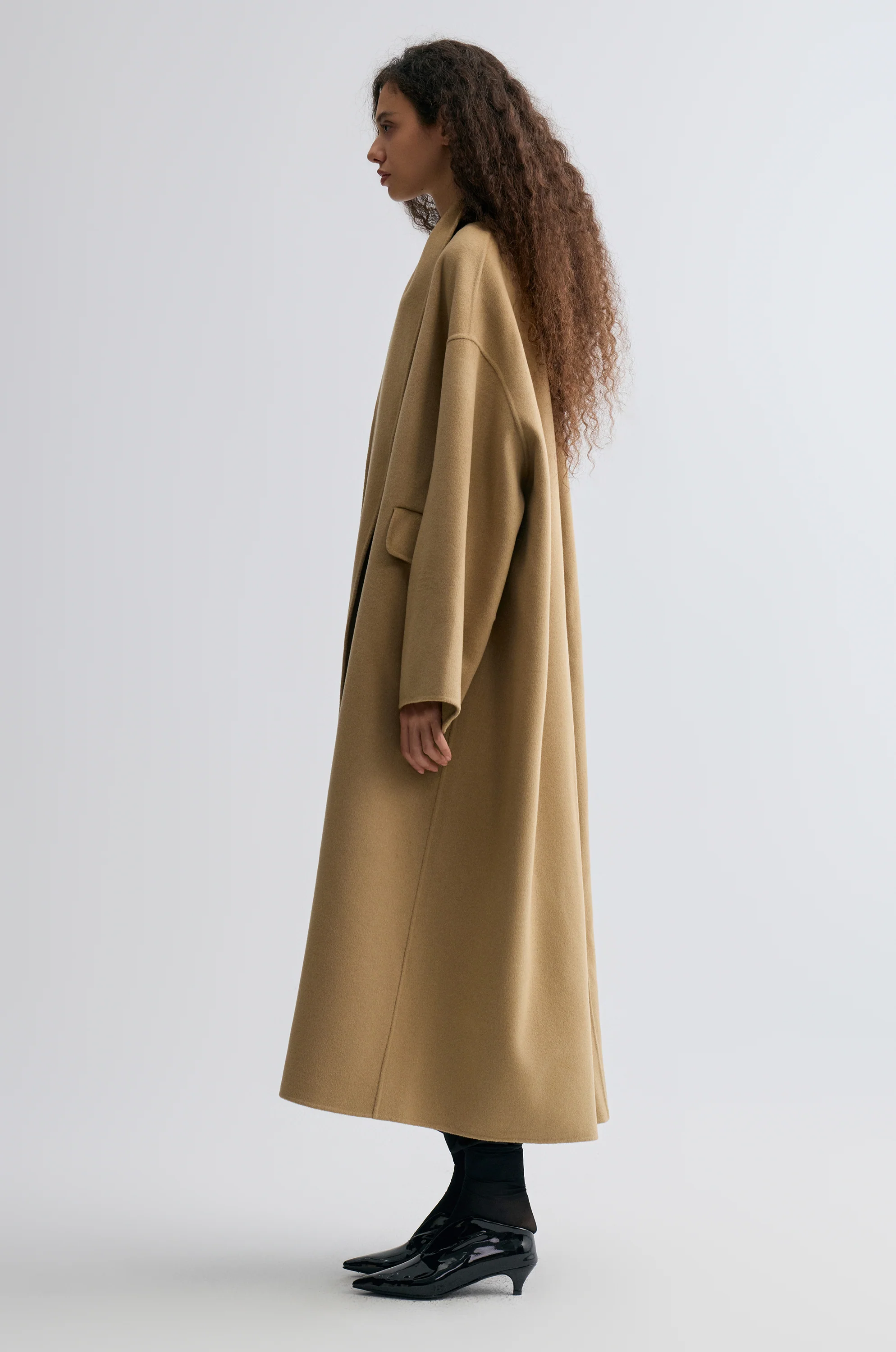Oversized Double-faced Scarf Coat Hazel - Image 8