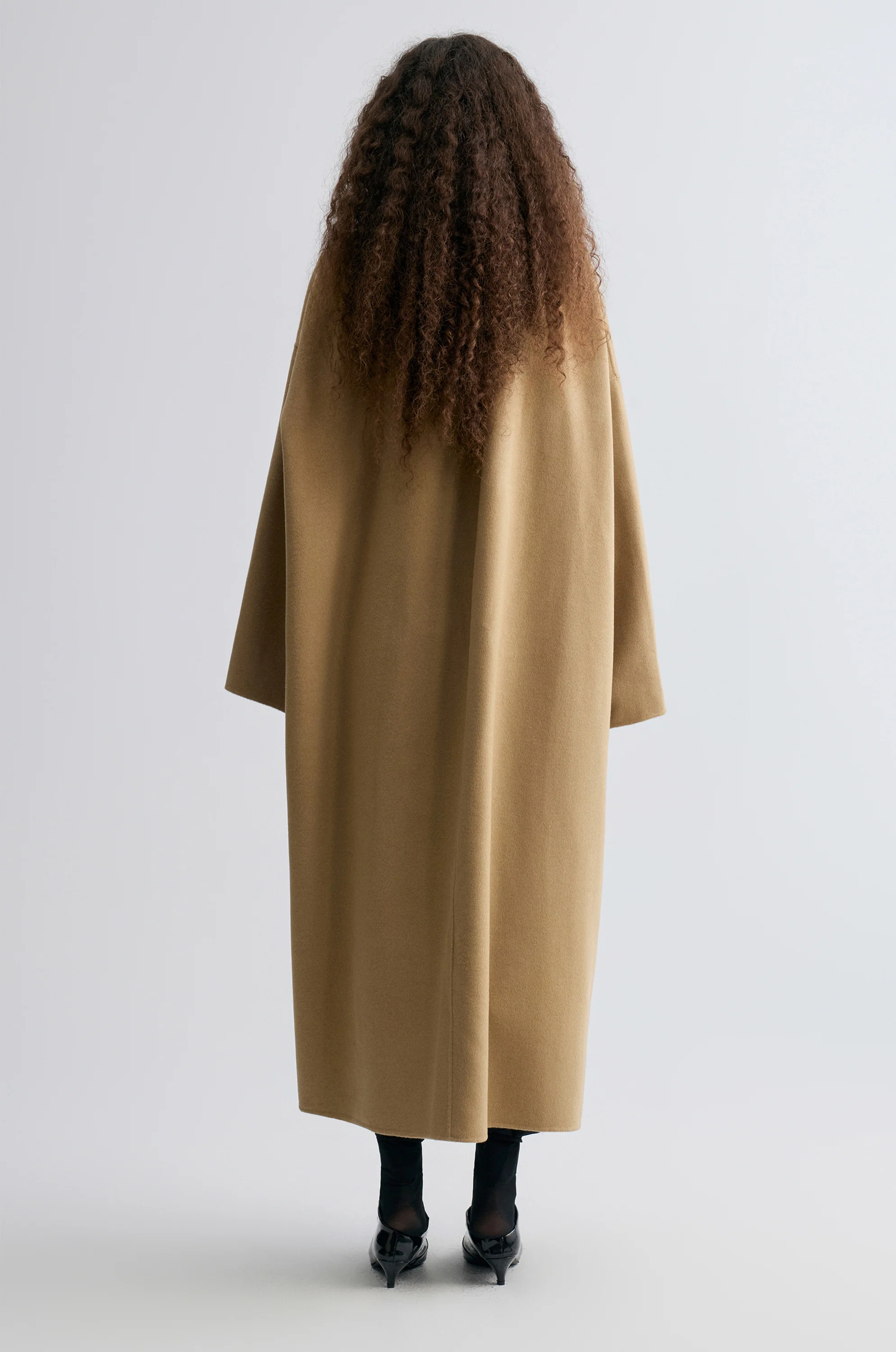 Oversized Double-faced Scarf Coat Hazel - Image 9