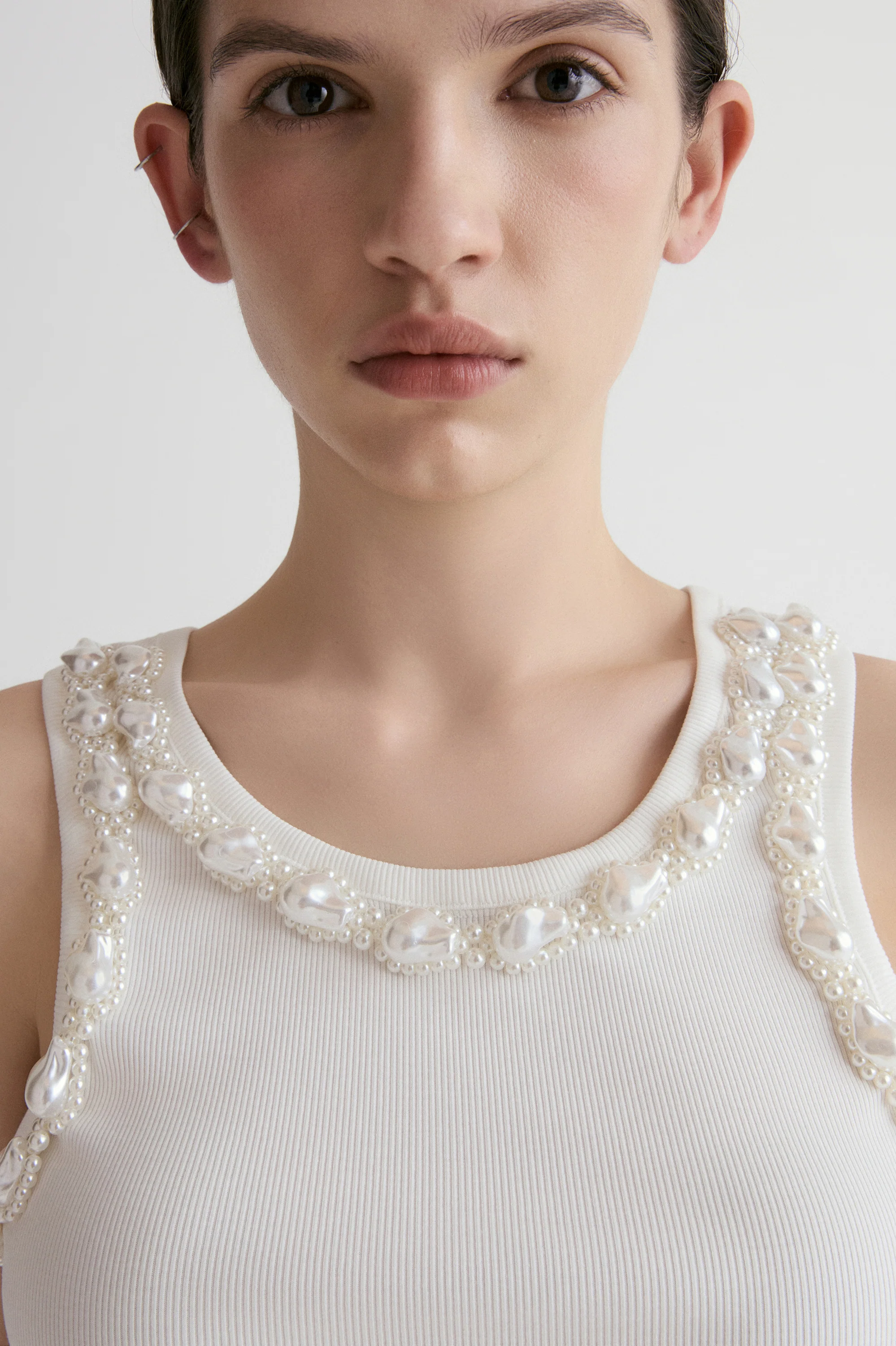 Pearl Embellished Tank