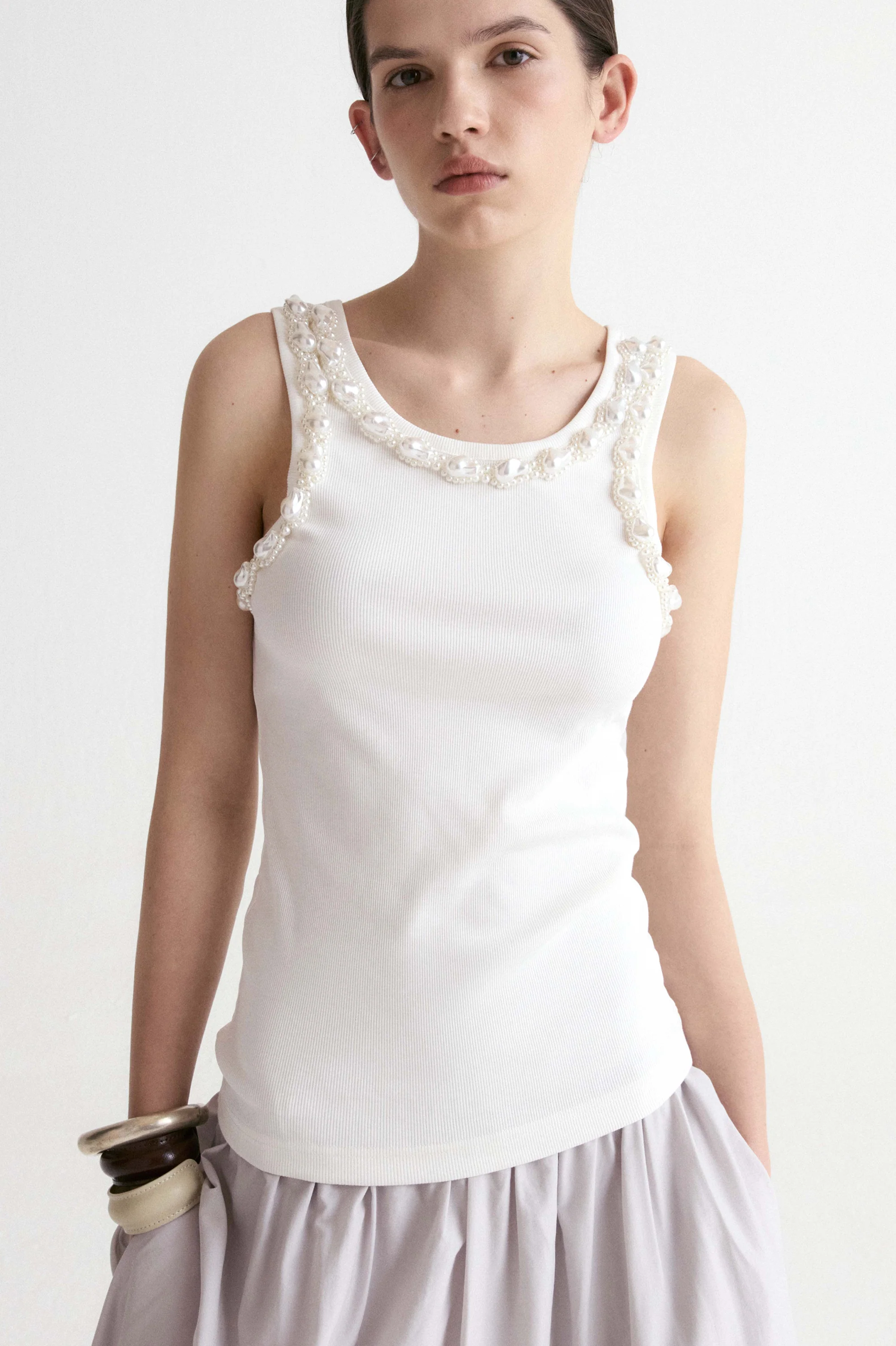 Pearl Embellished Tank - Image 4