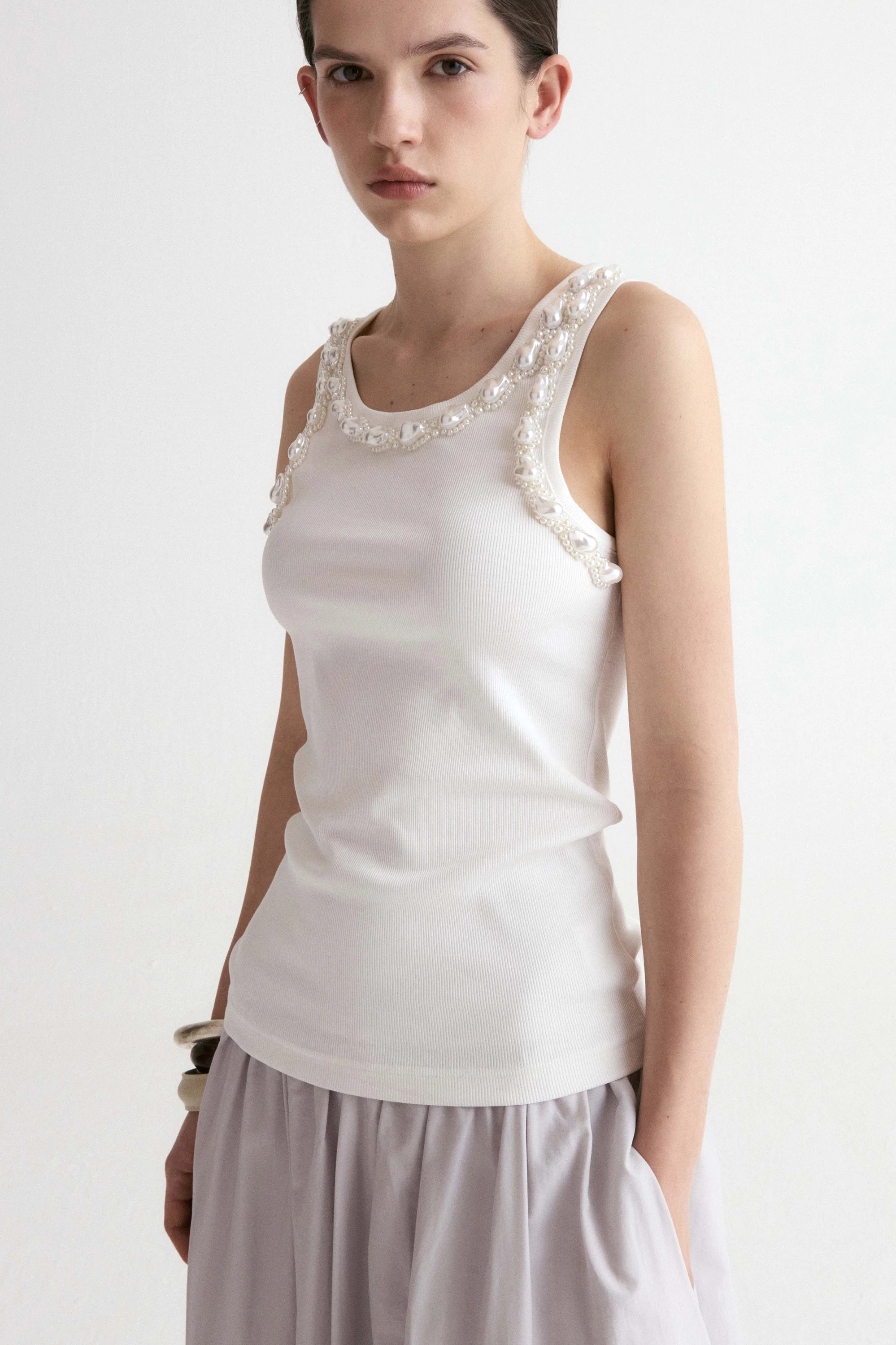 Pearl Embellished Tank - Image 5