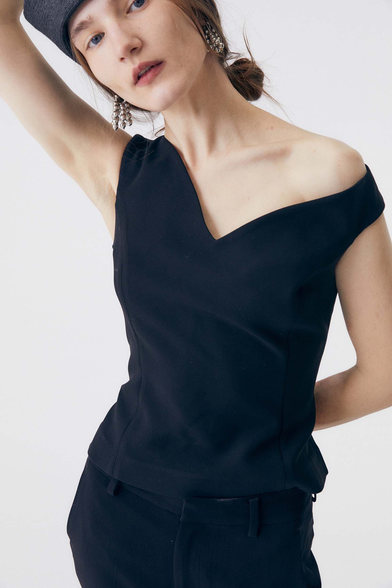 Pheobe Asymmetrical Acetate blend Top - Image 5