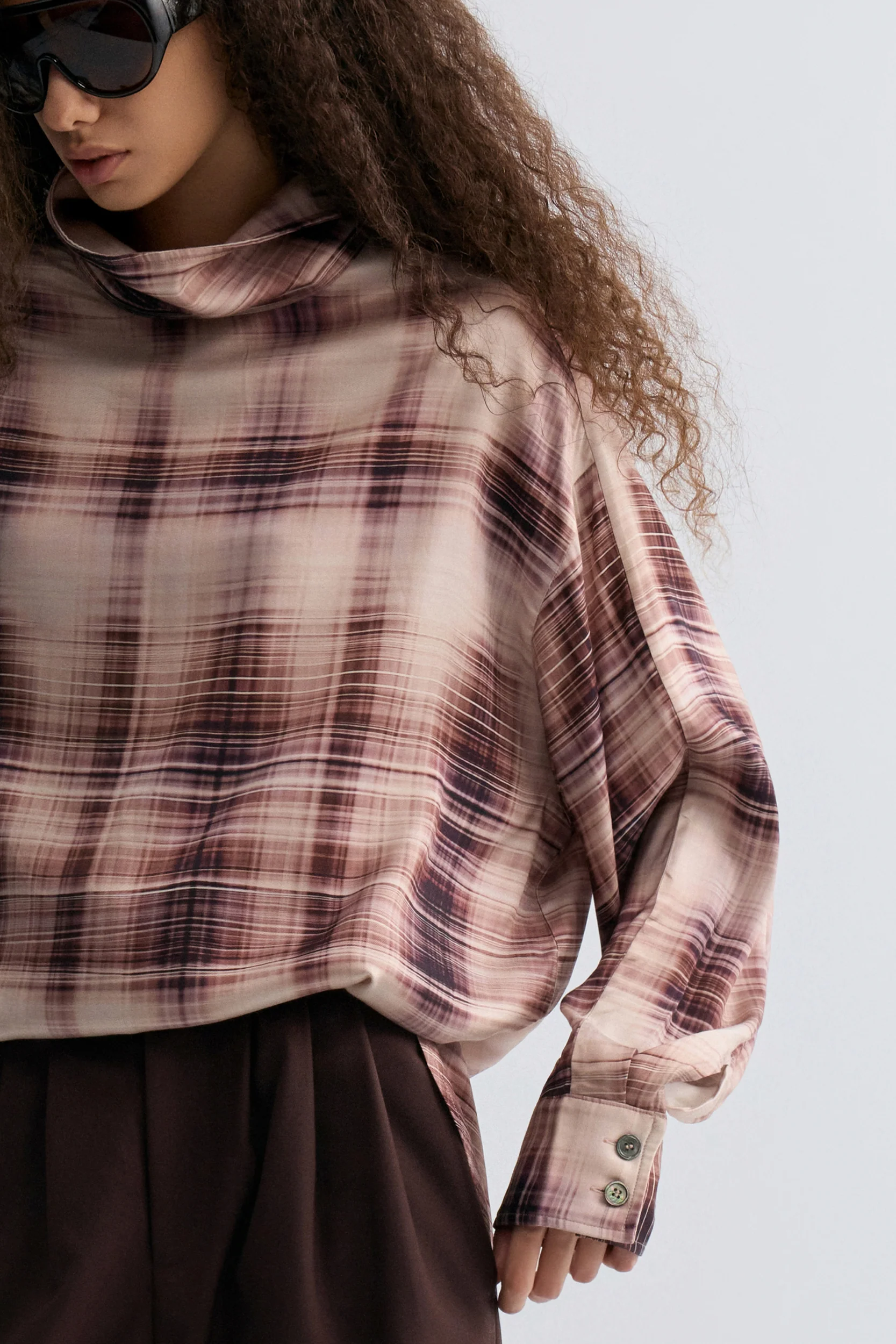 Plaid Printed Blouse - Image 2
