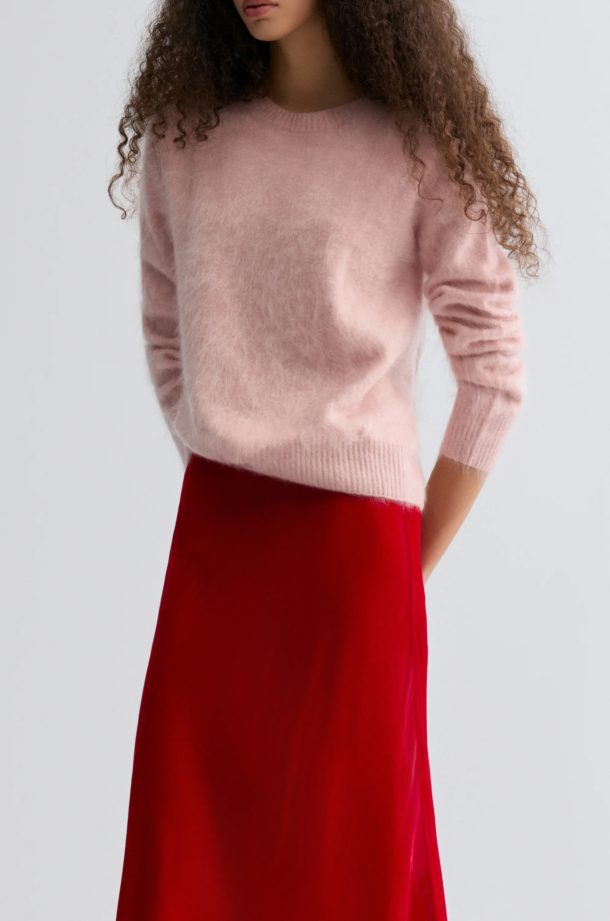 Plush Boxy Brushed Cashmere Sweater Rosa - Image 7