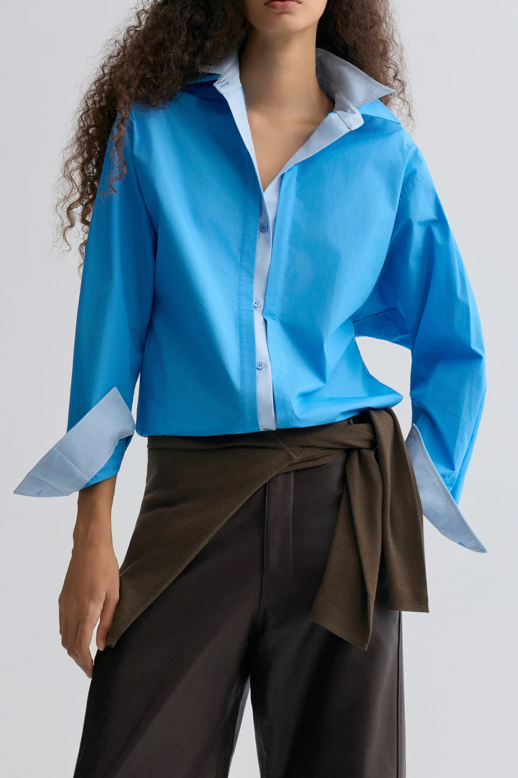 Relaxed Double-layer Shirt Periwinkle Blue - Image 2