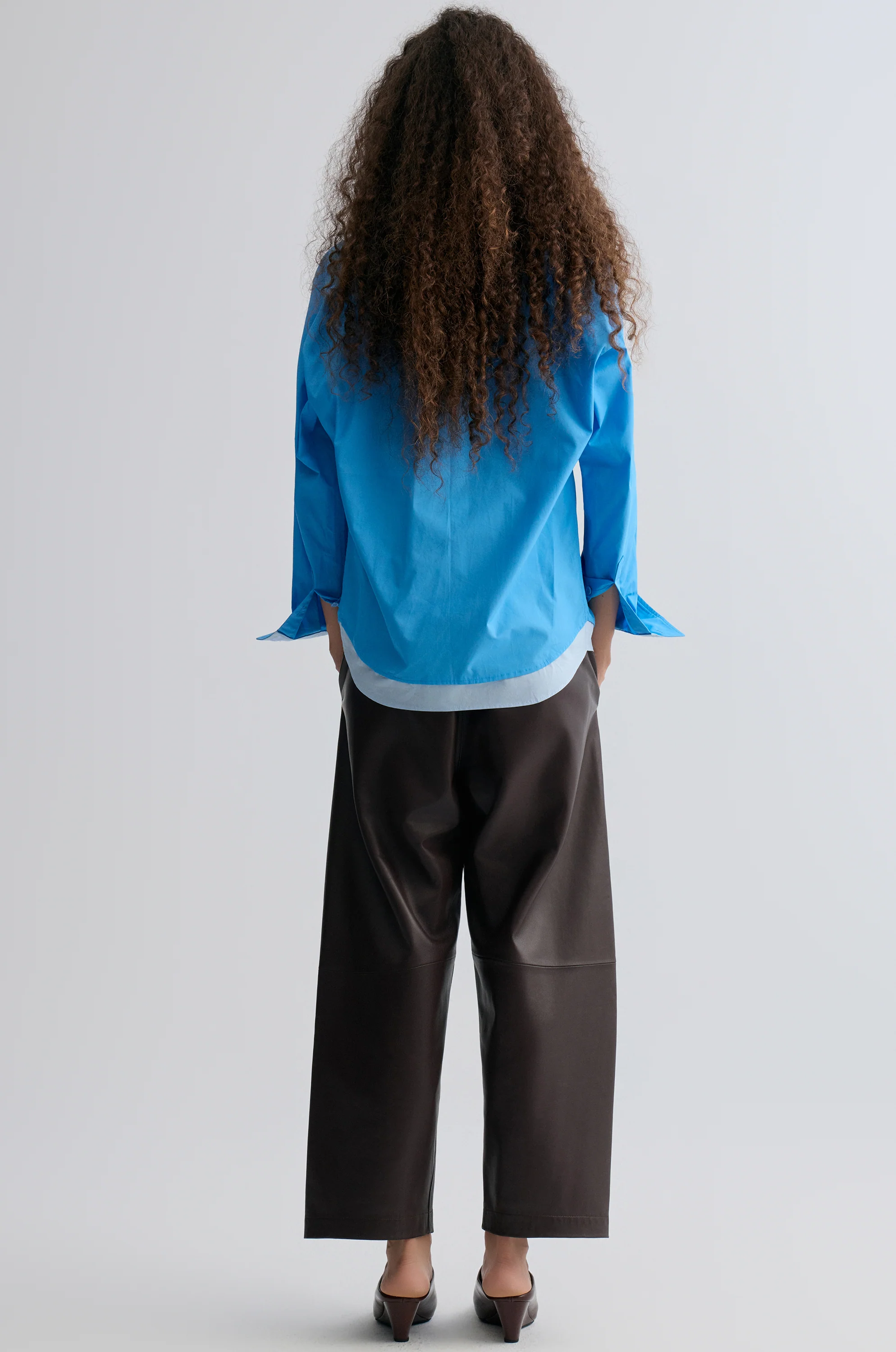 Relaxed Double-layer Shirt Periwinkle Blue - Image 5