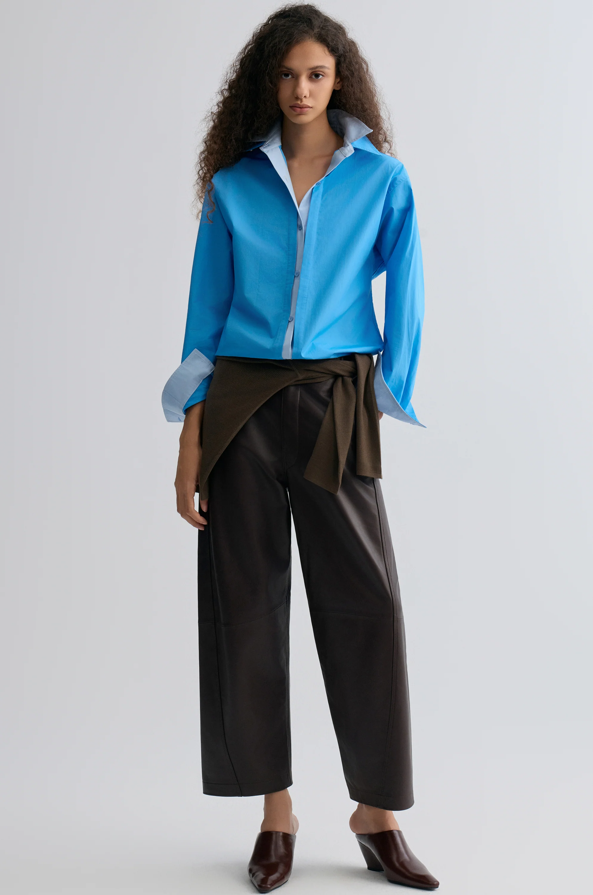Relaxed Double-layer Shirt Periwinkle Blue - Image 6