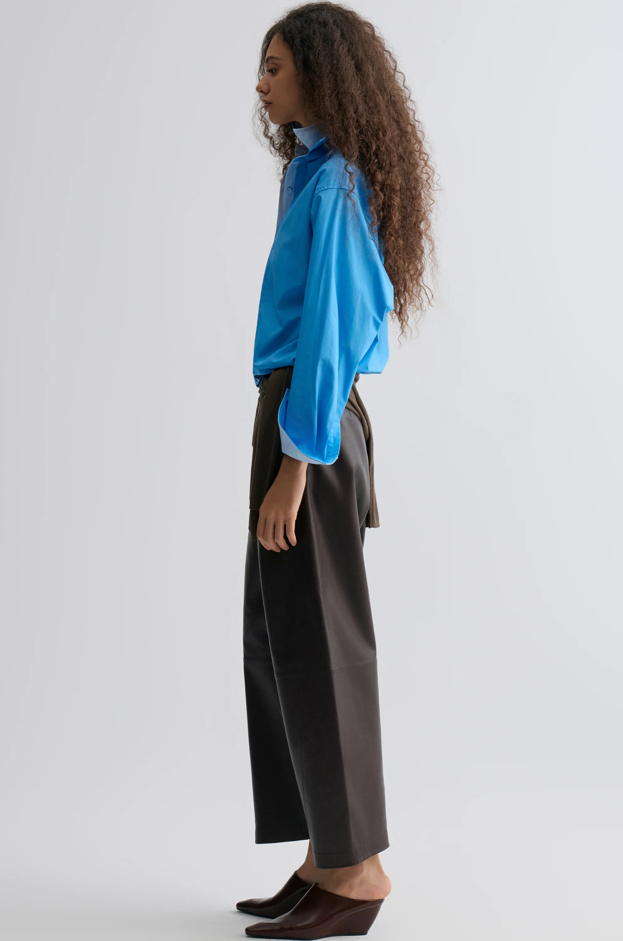 Relaxed Double-layer Shirt Periwinkle Blue - Image 7