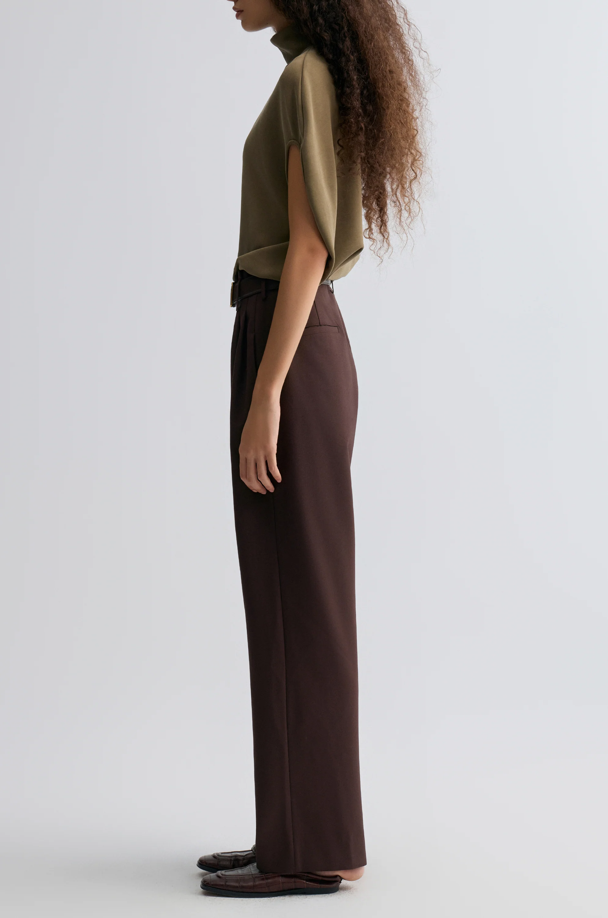 Relaxed Gabardine Trousers Almandine - Image 4