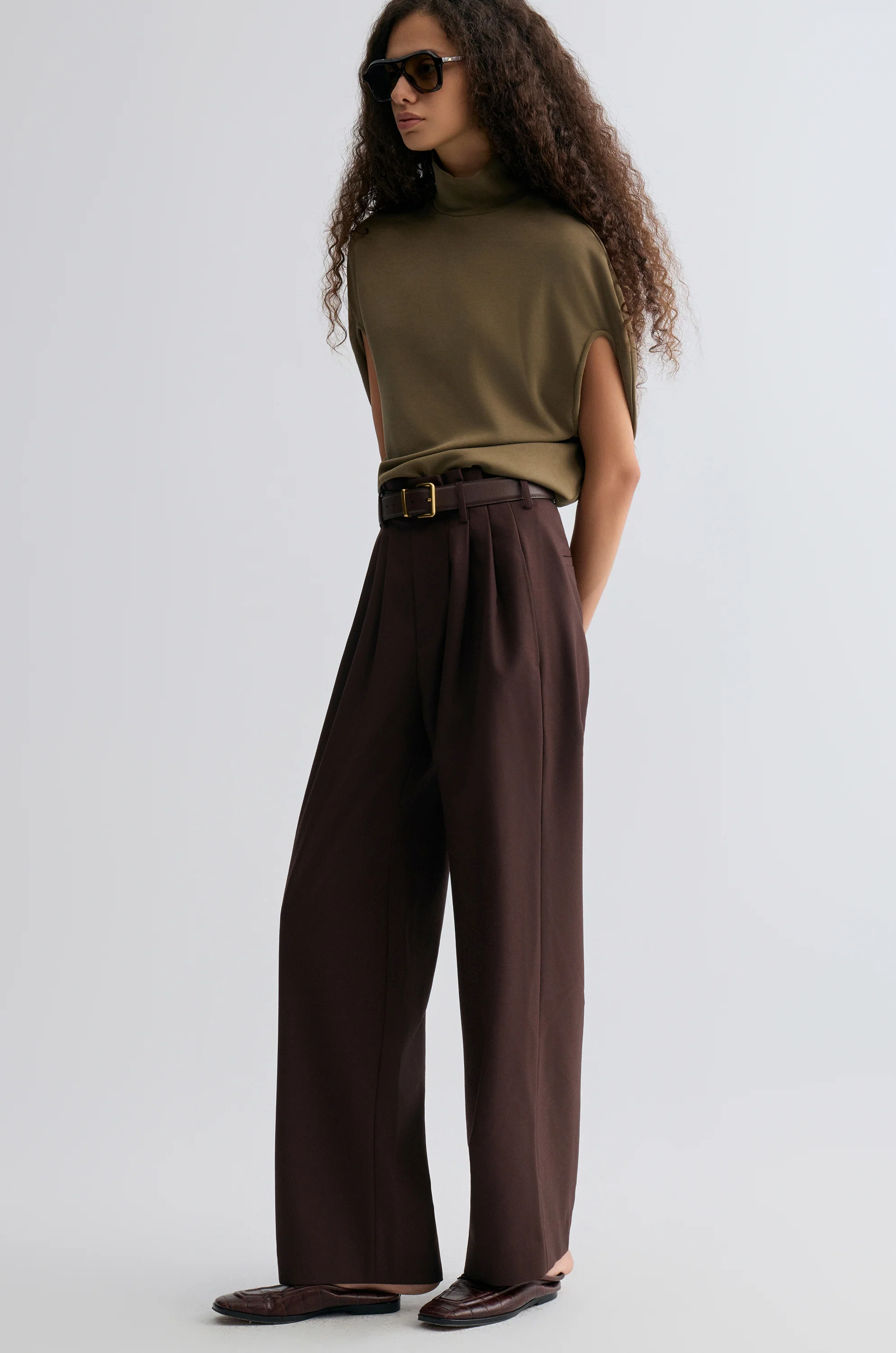 Relaxed Gabardine Trousers Almandine - Image 5
