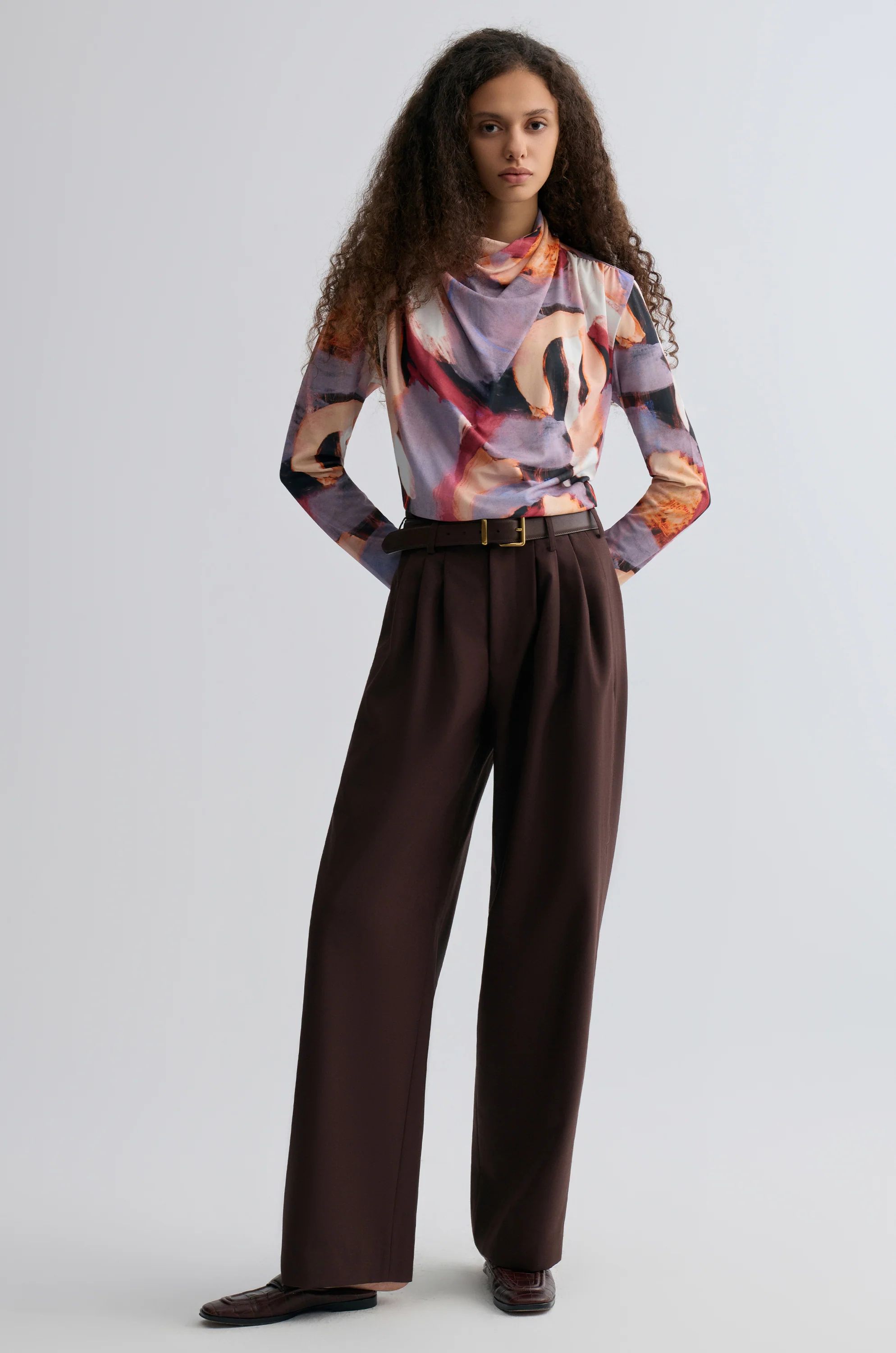 Relaxed Gabardine Trousers Almandine - Image 7