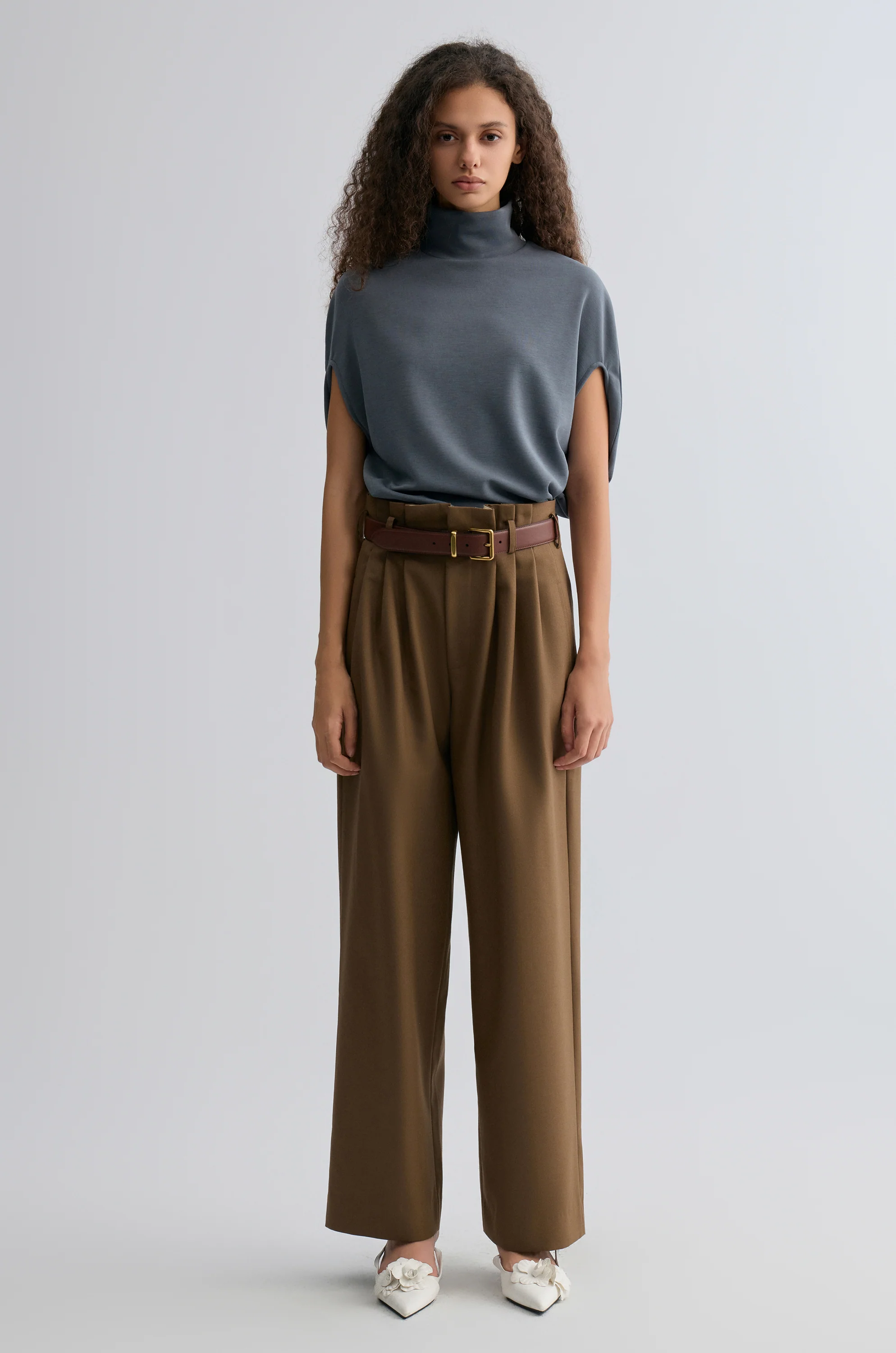 Relaxed Gabardine Trousers Pepper - Image 3