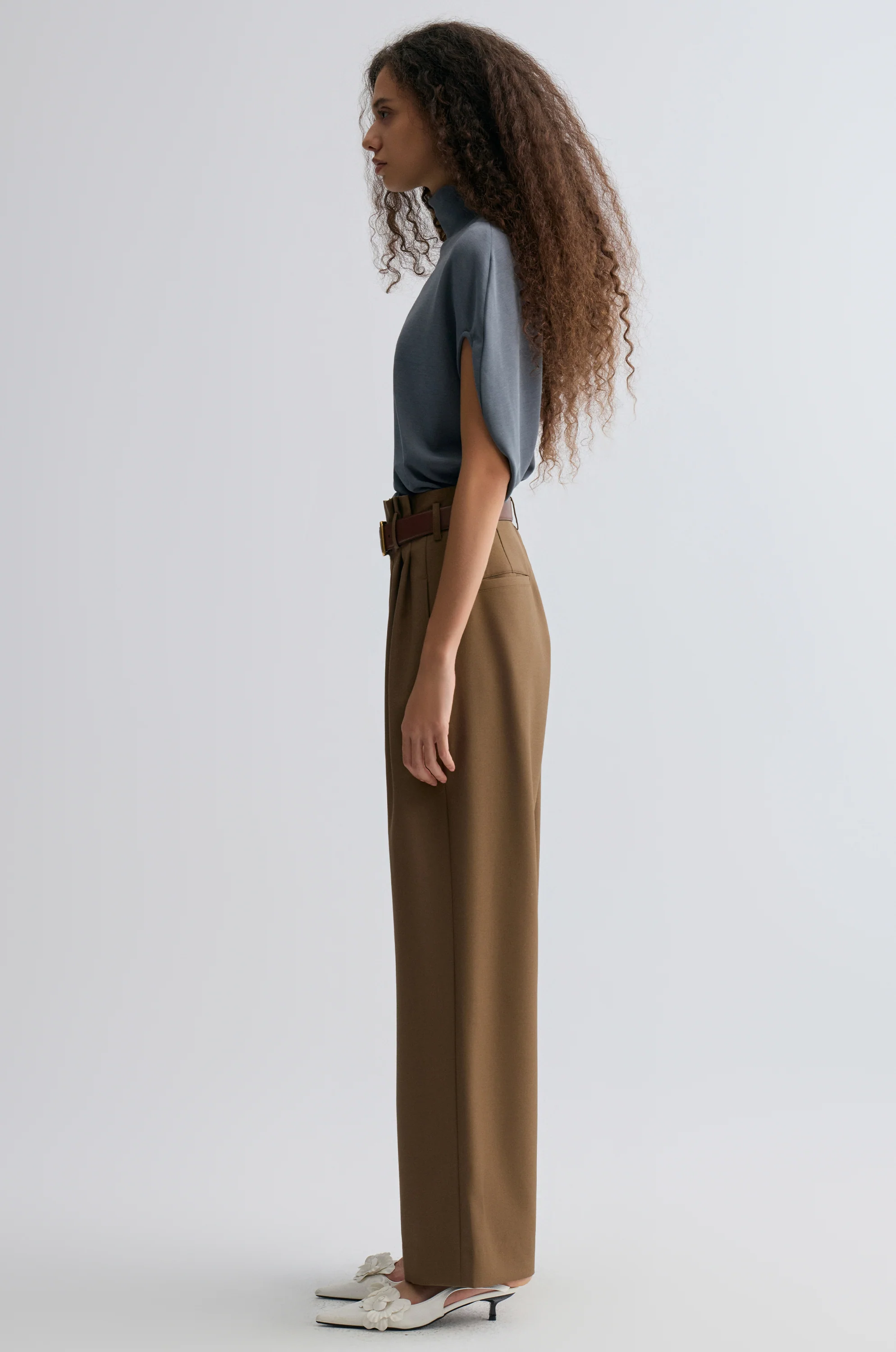 Relaxed Gabardine Trousers Pepper - Image 4