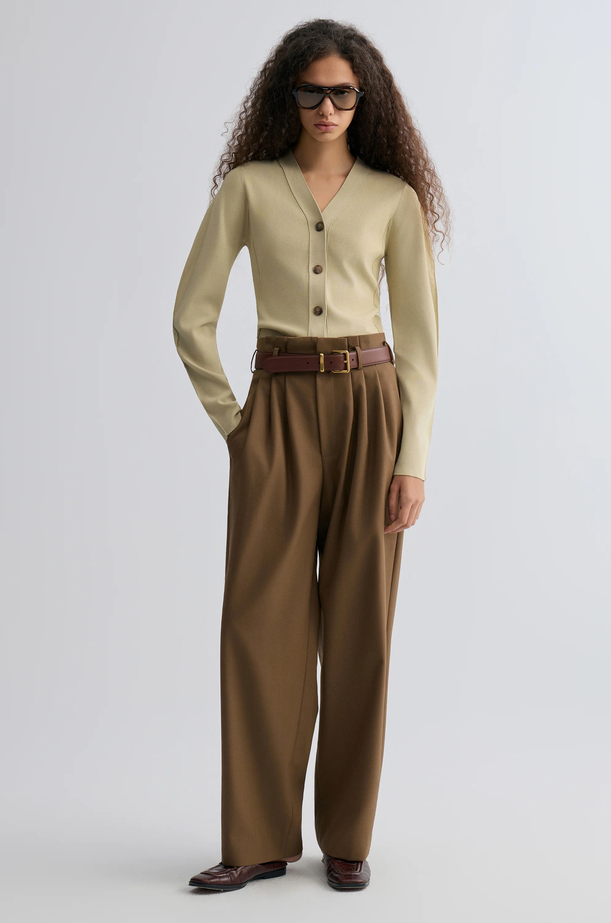 Relaxed Gabardine Trousers Pepper - Image 5