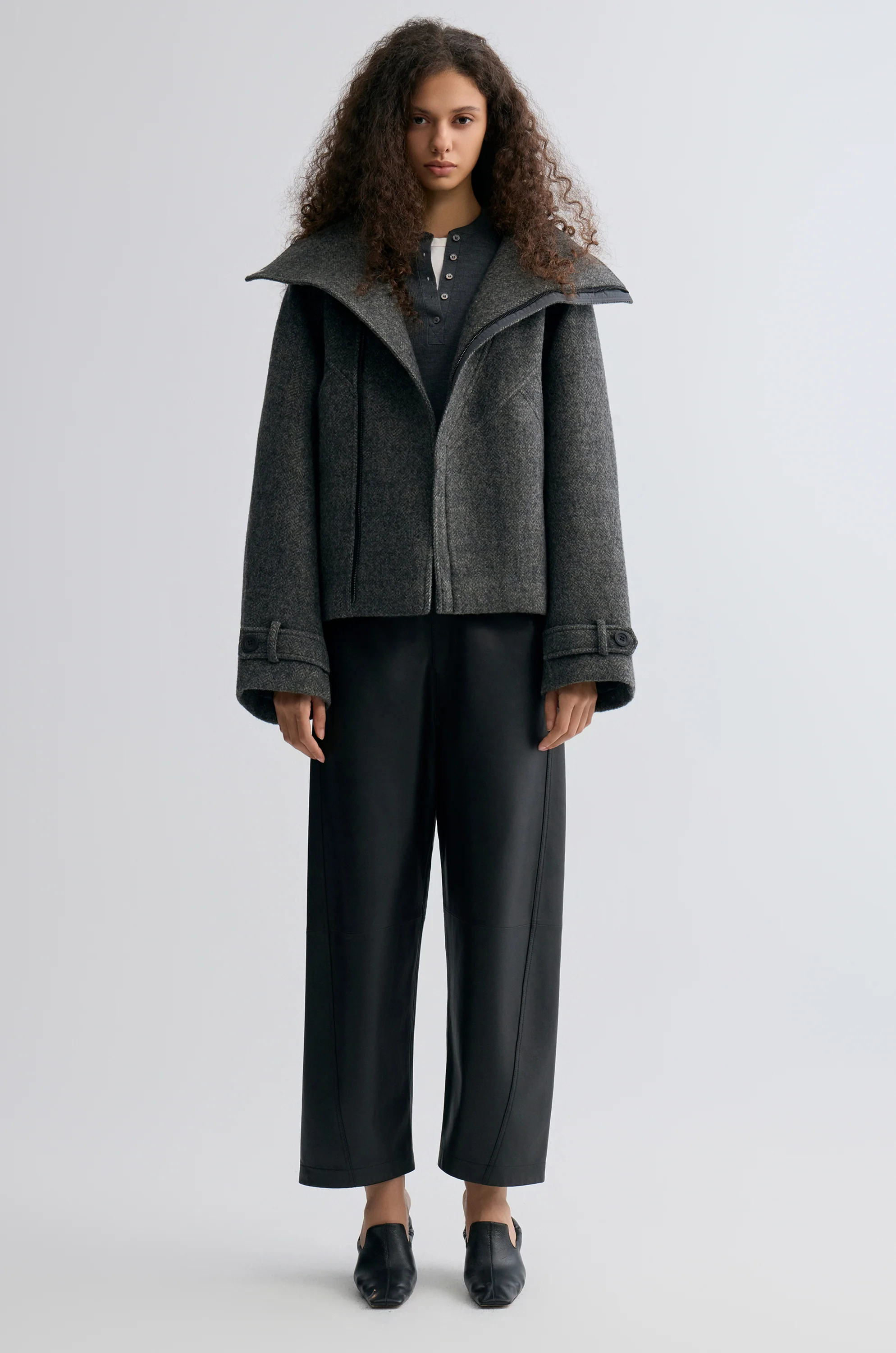 Retro Herringbone Wool Jacket - Image 3