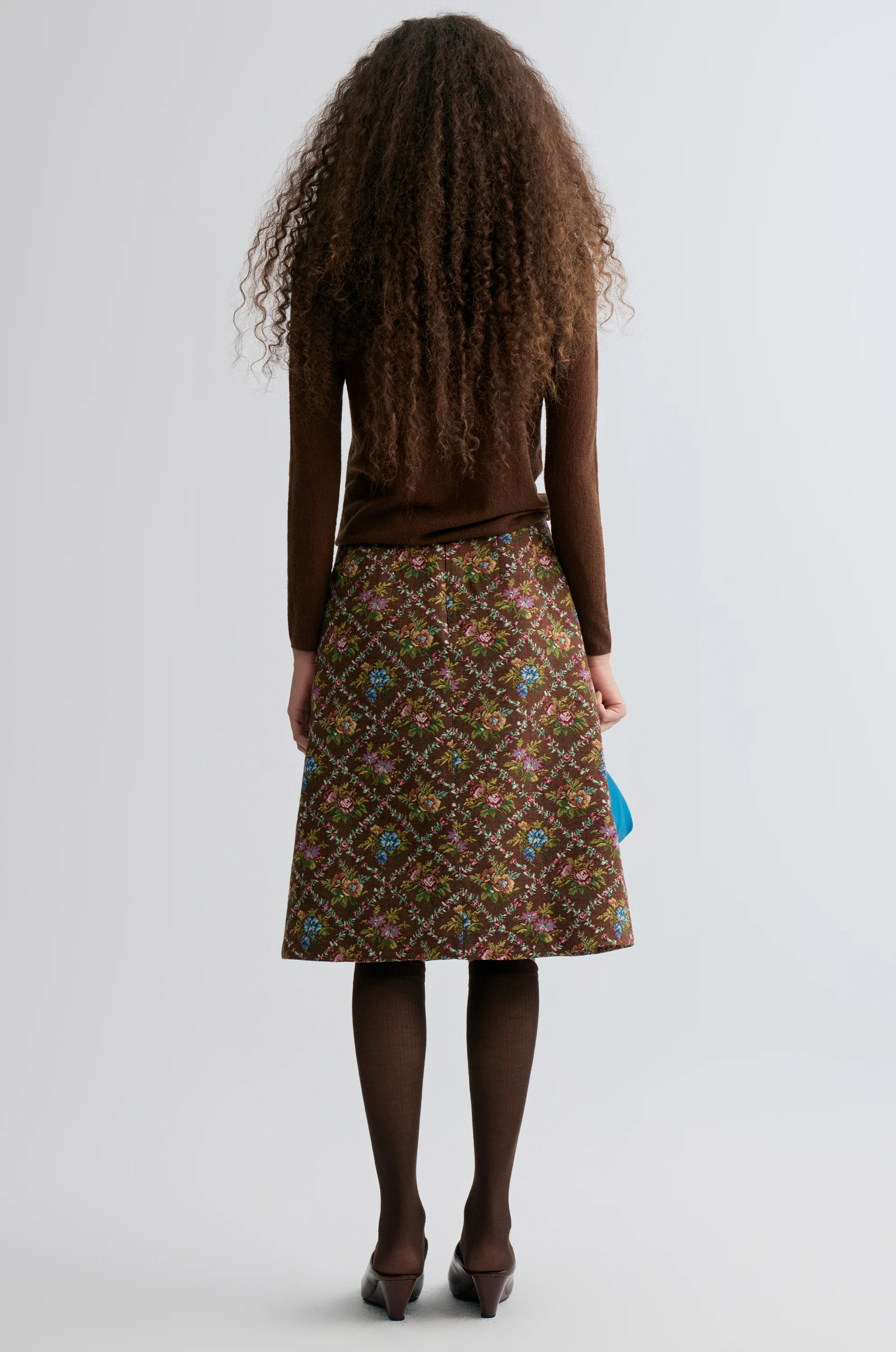 Retrobloom Jacquard Skirt Chocolate - Image 5