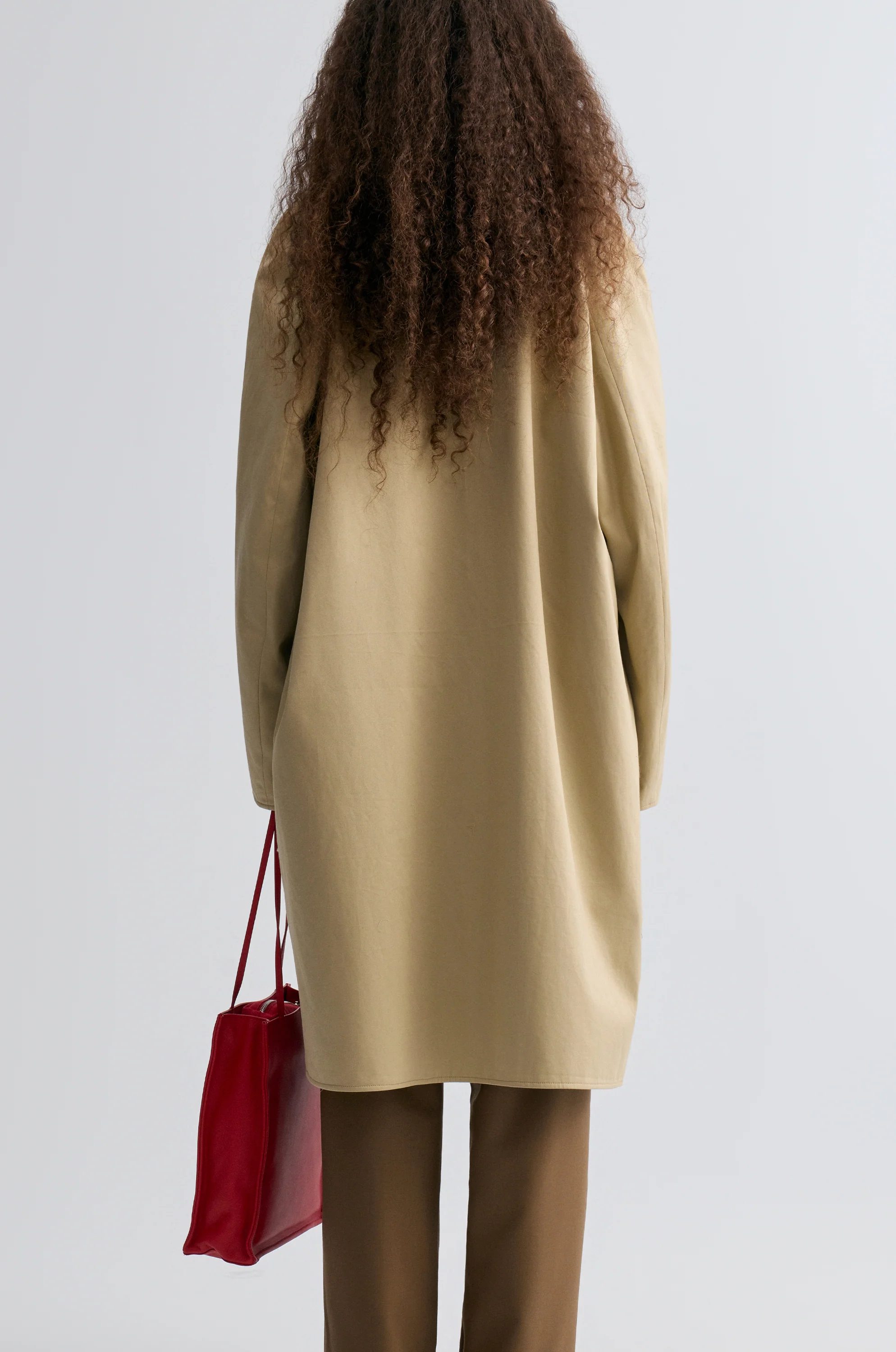 Reversible Twill and Check Trench Coat Beige - Image 5