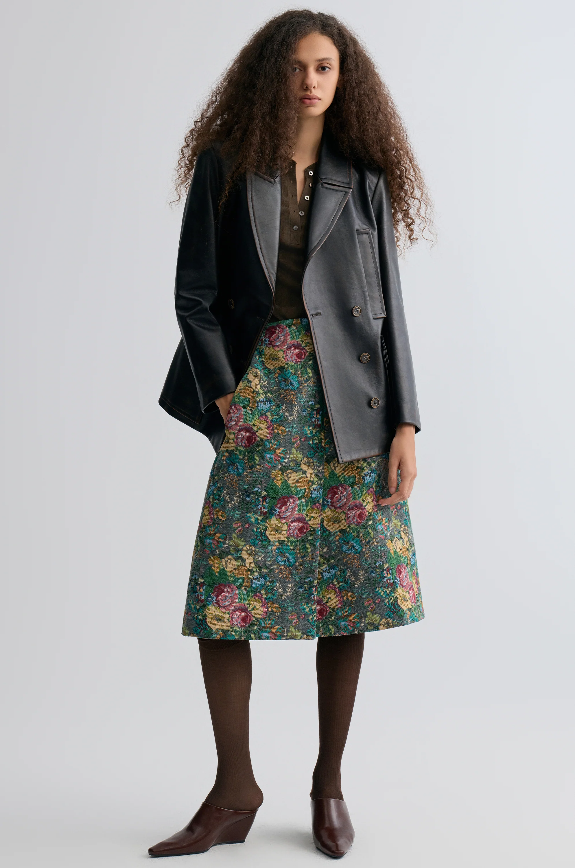 Rosetta Jacquard Skirt Grey - Image 6