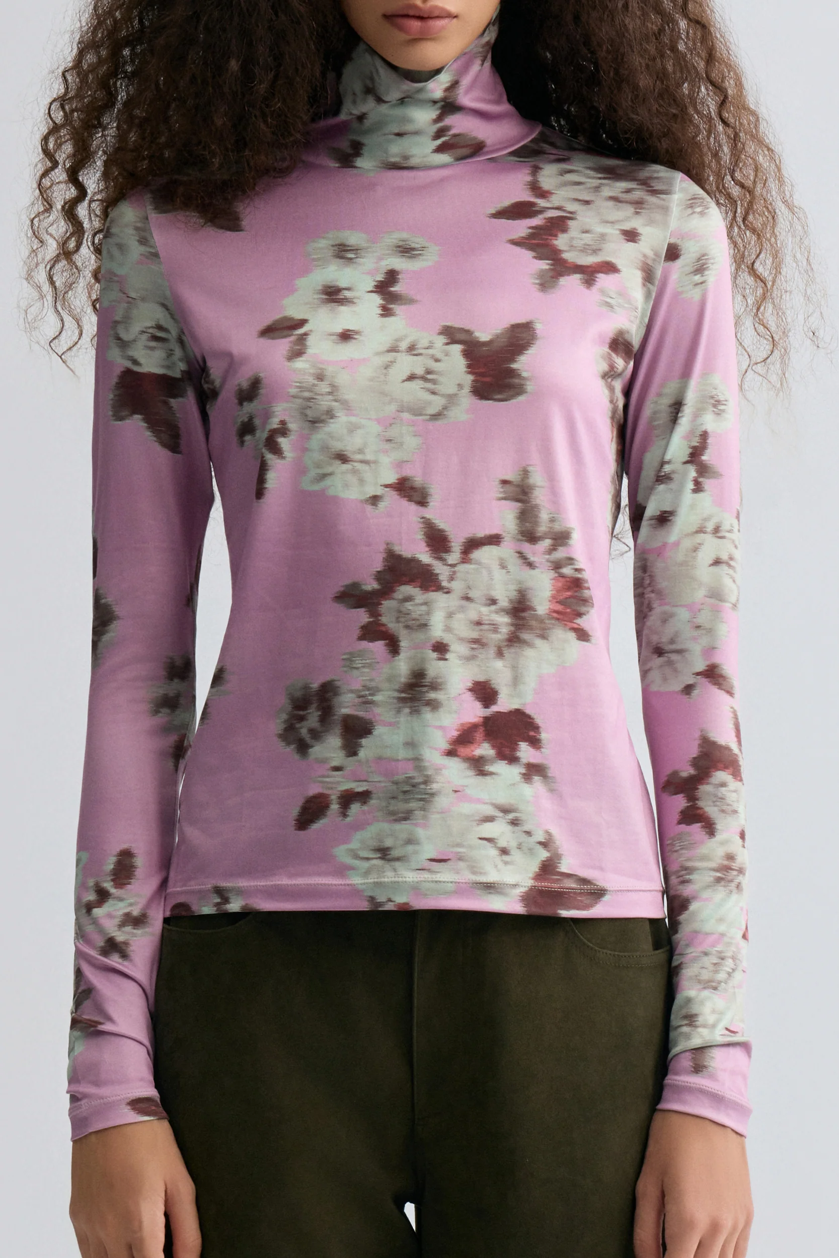 Rosetta Long Sleeve Turtleneck Top Mauve - Image 2
