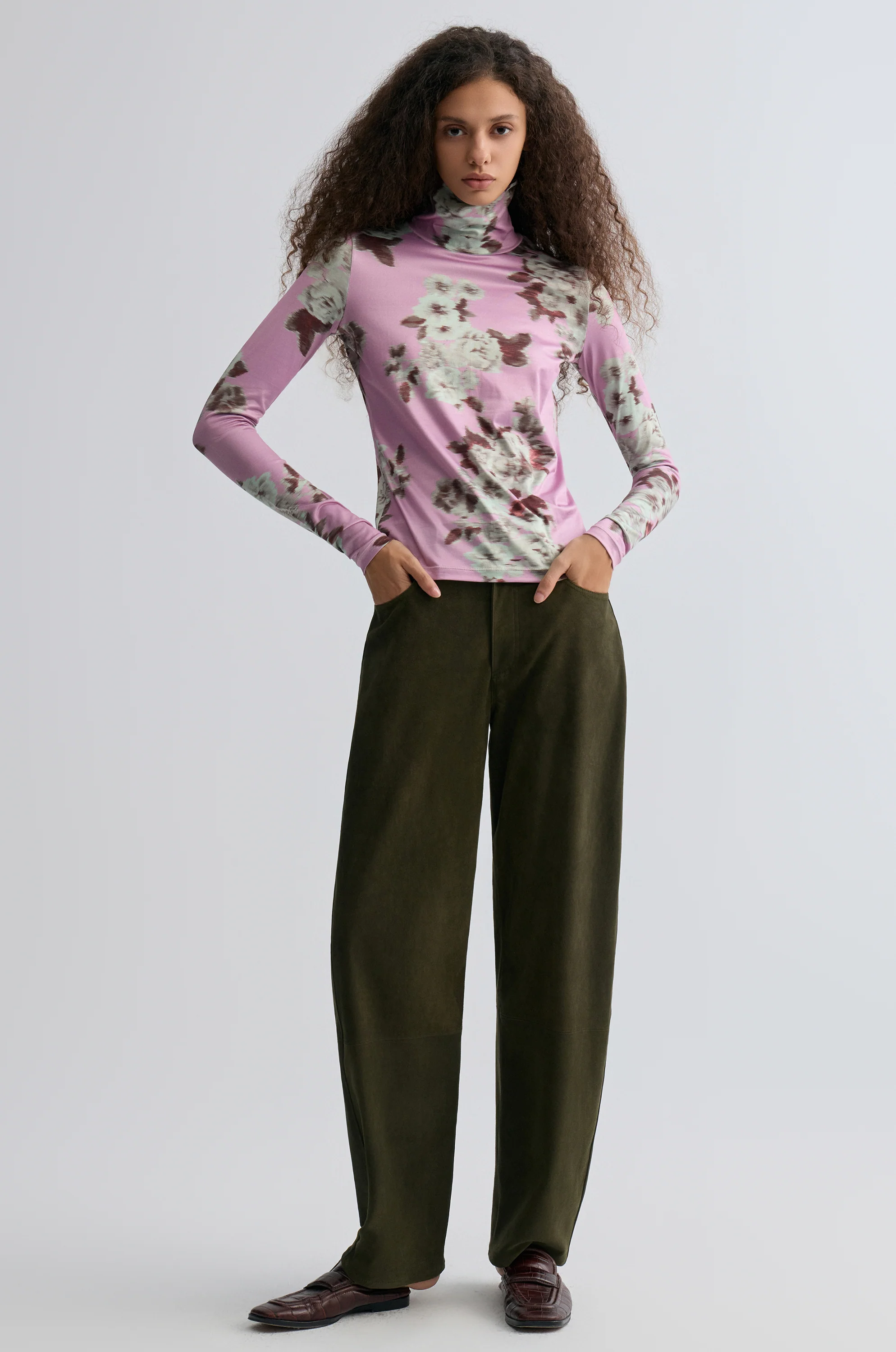 Rosetta Long Sleeve Turtleneck Top Mauve - Image 3