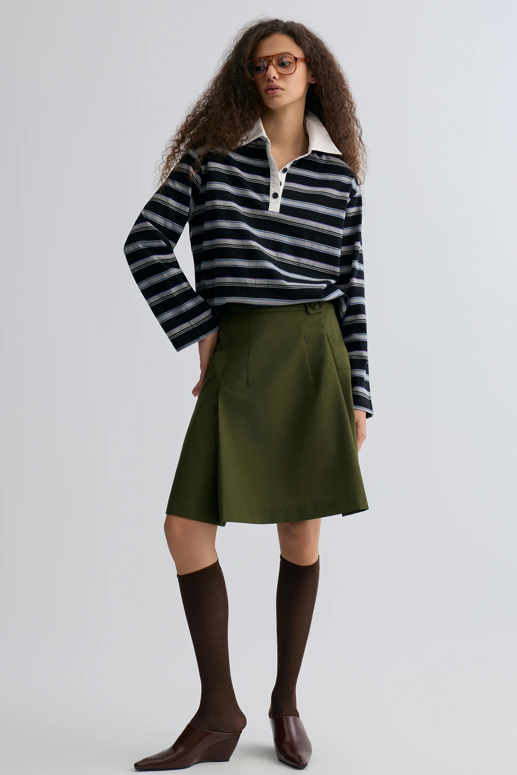 Rugby Stripe Polo Shirt Black