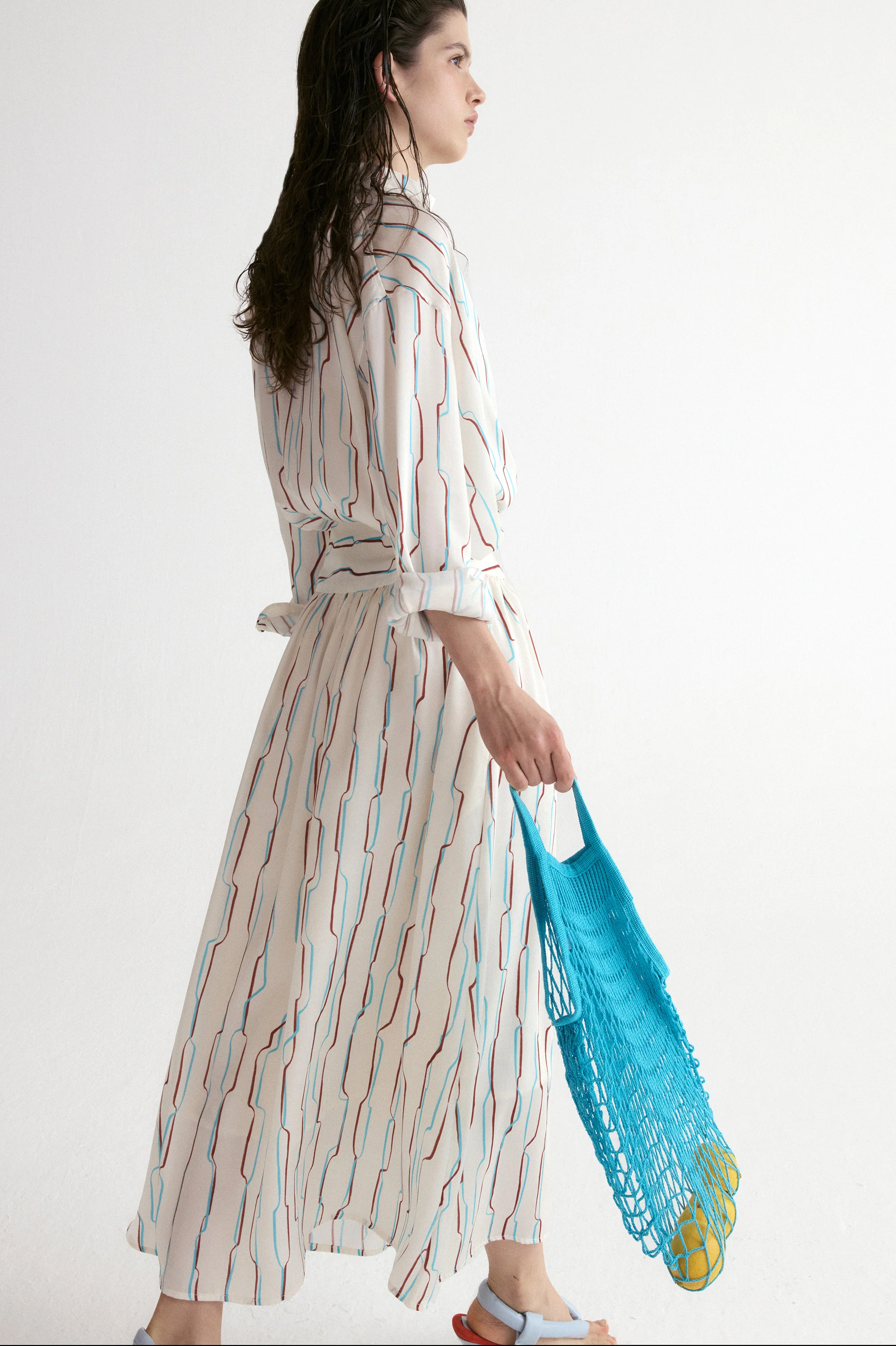 Santorini Full Skirt in Viscose Silk - Image 3