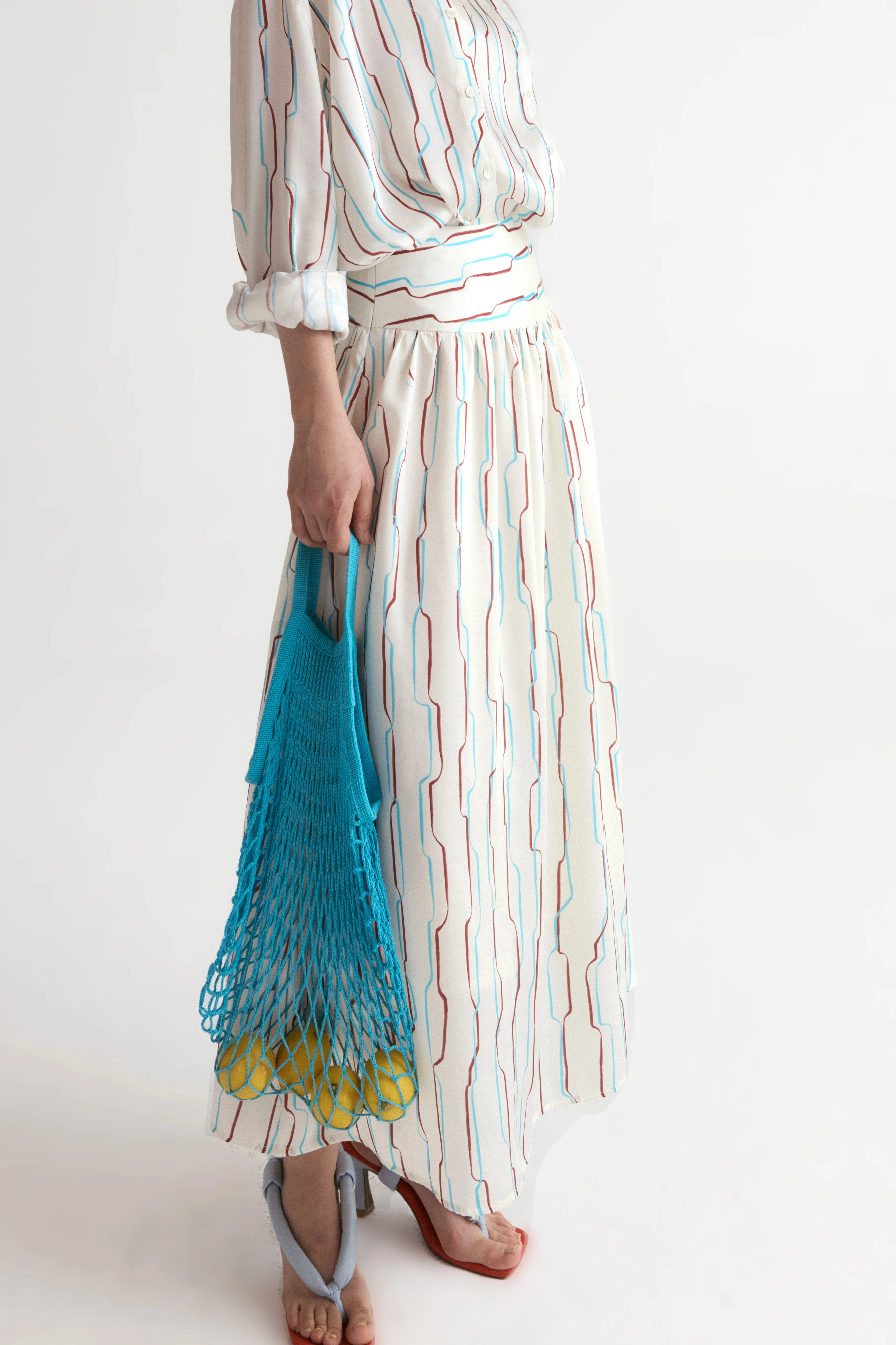 Santorini Full Skirt in Viscose Silk - Image 5