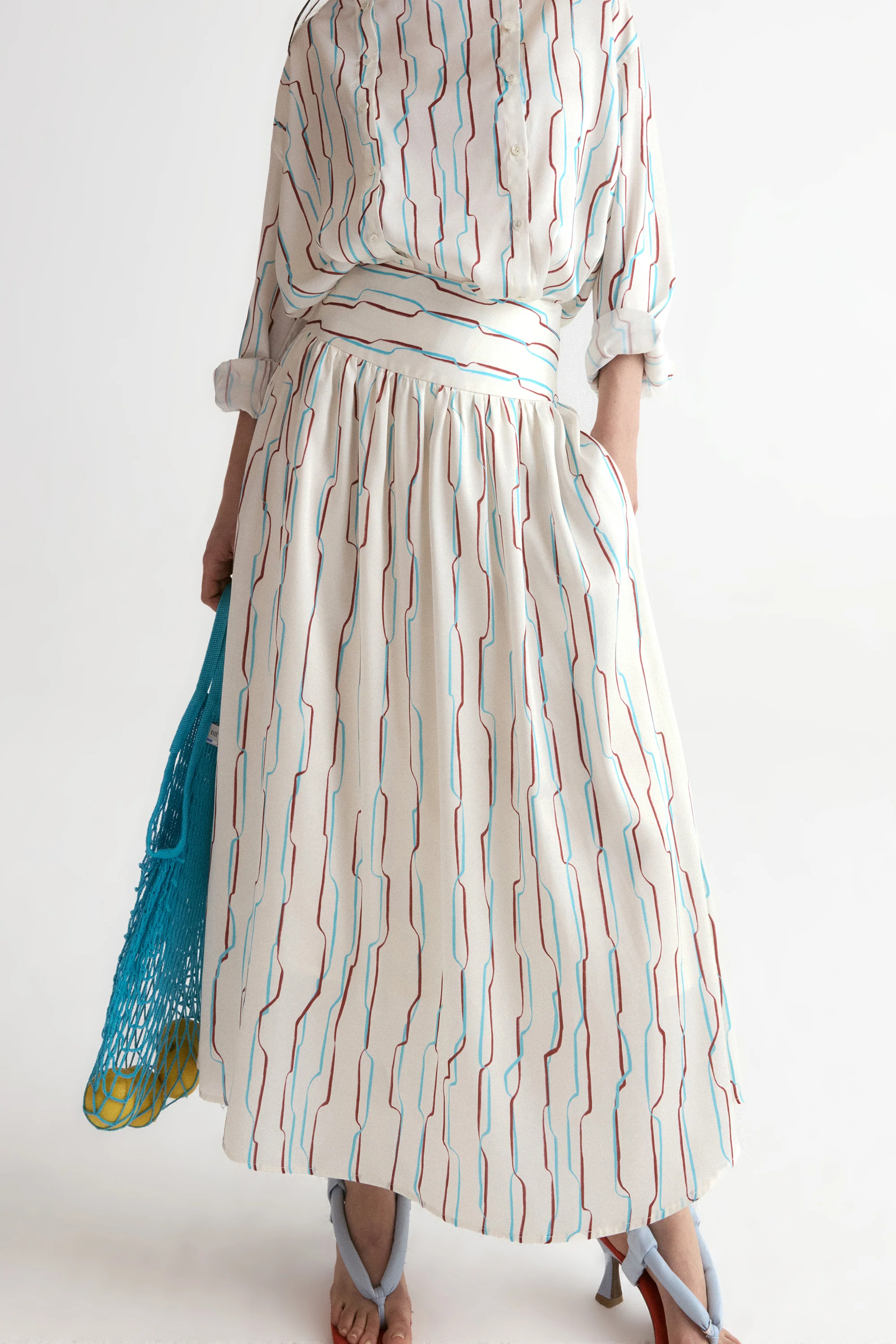 Santorini Full Skirt in Viscose Silk - Image 7