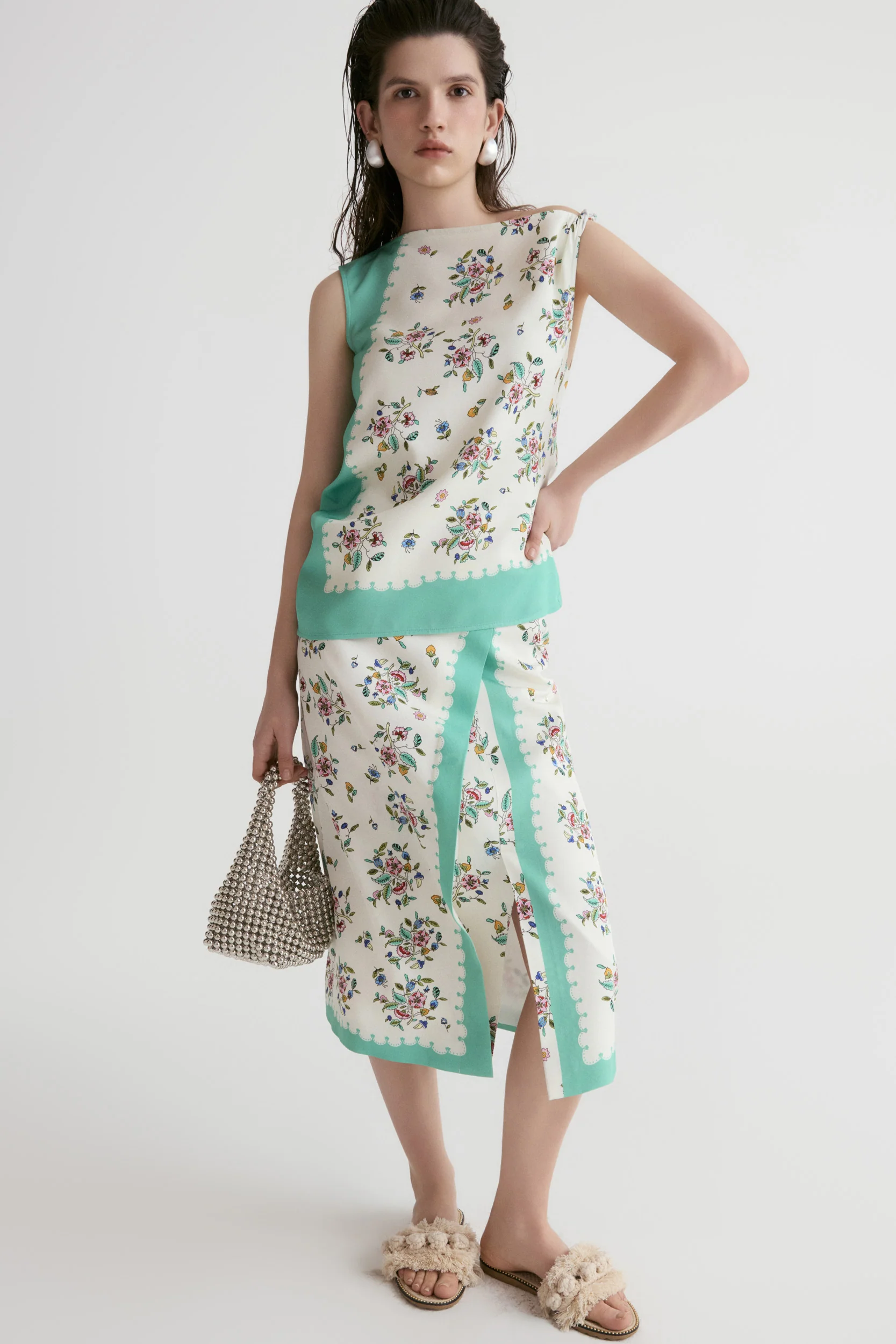 Scarf-print Twisted Top - Image 2