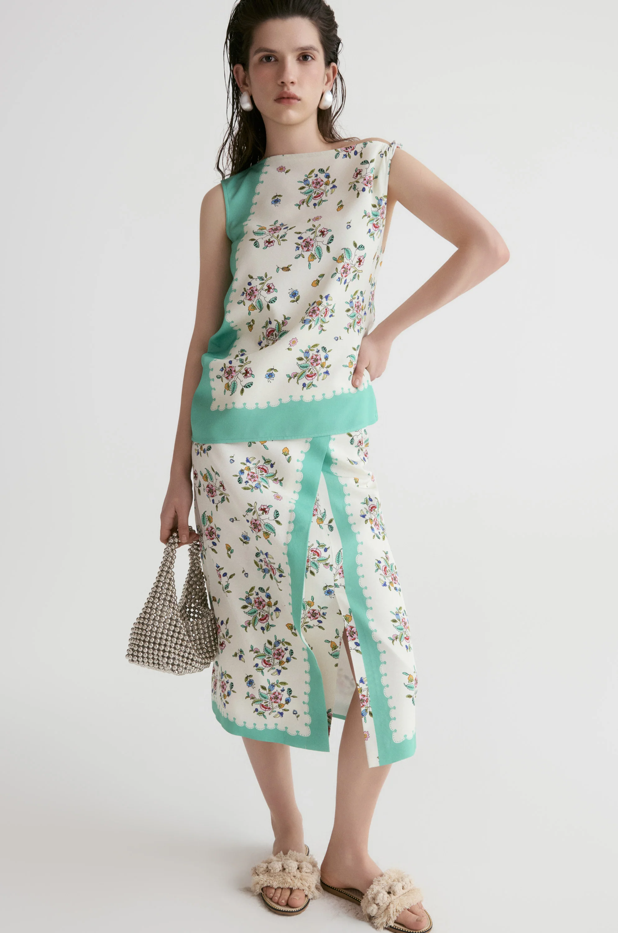 Scarf-print Twisted Top - Image 4