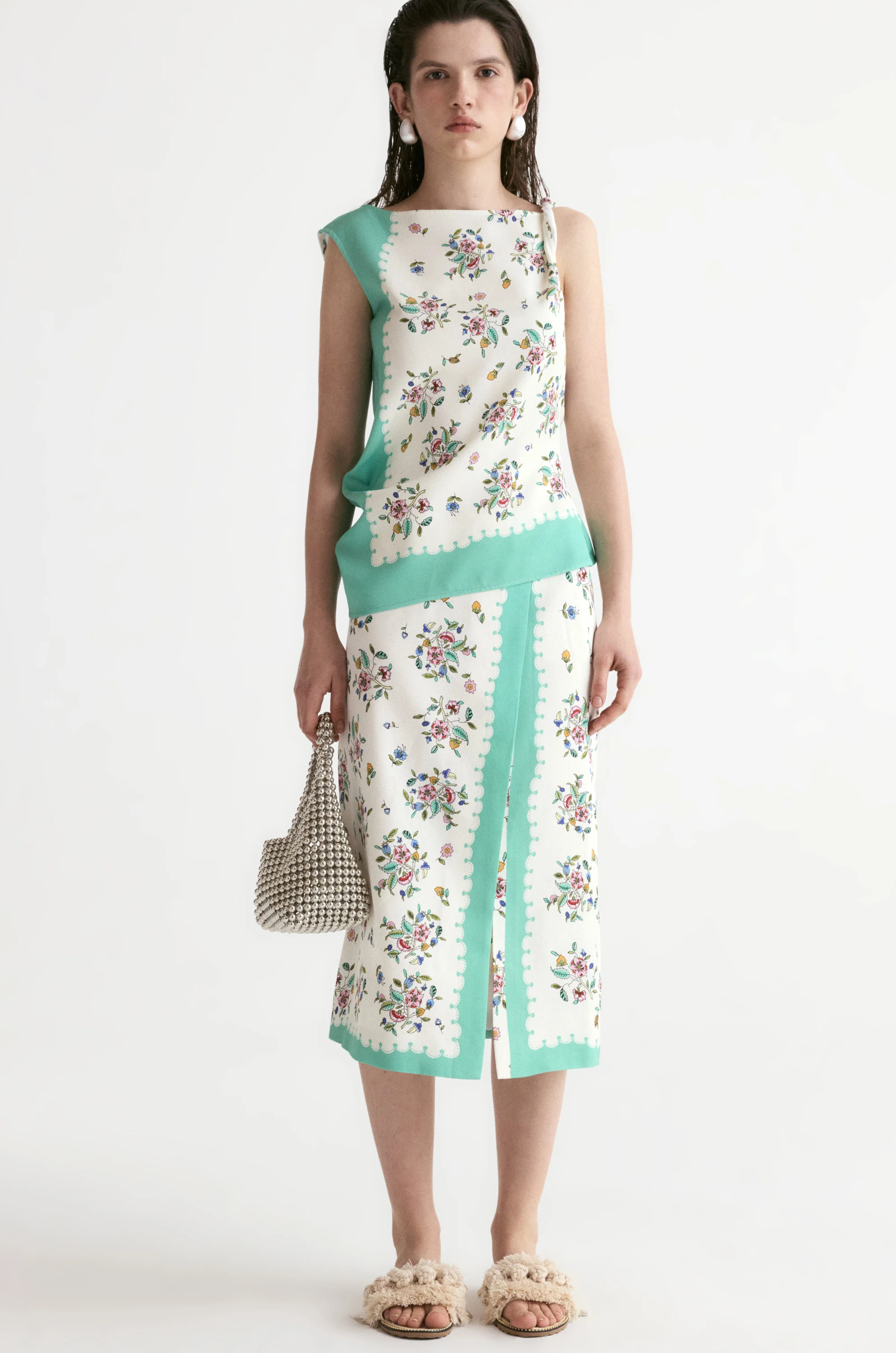 Scarf-print Twisted Top - Image 7