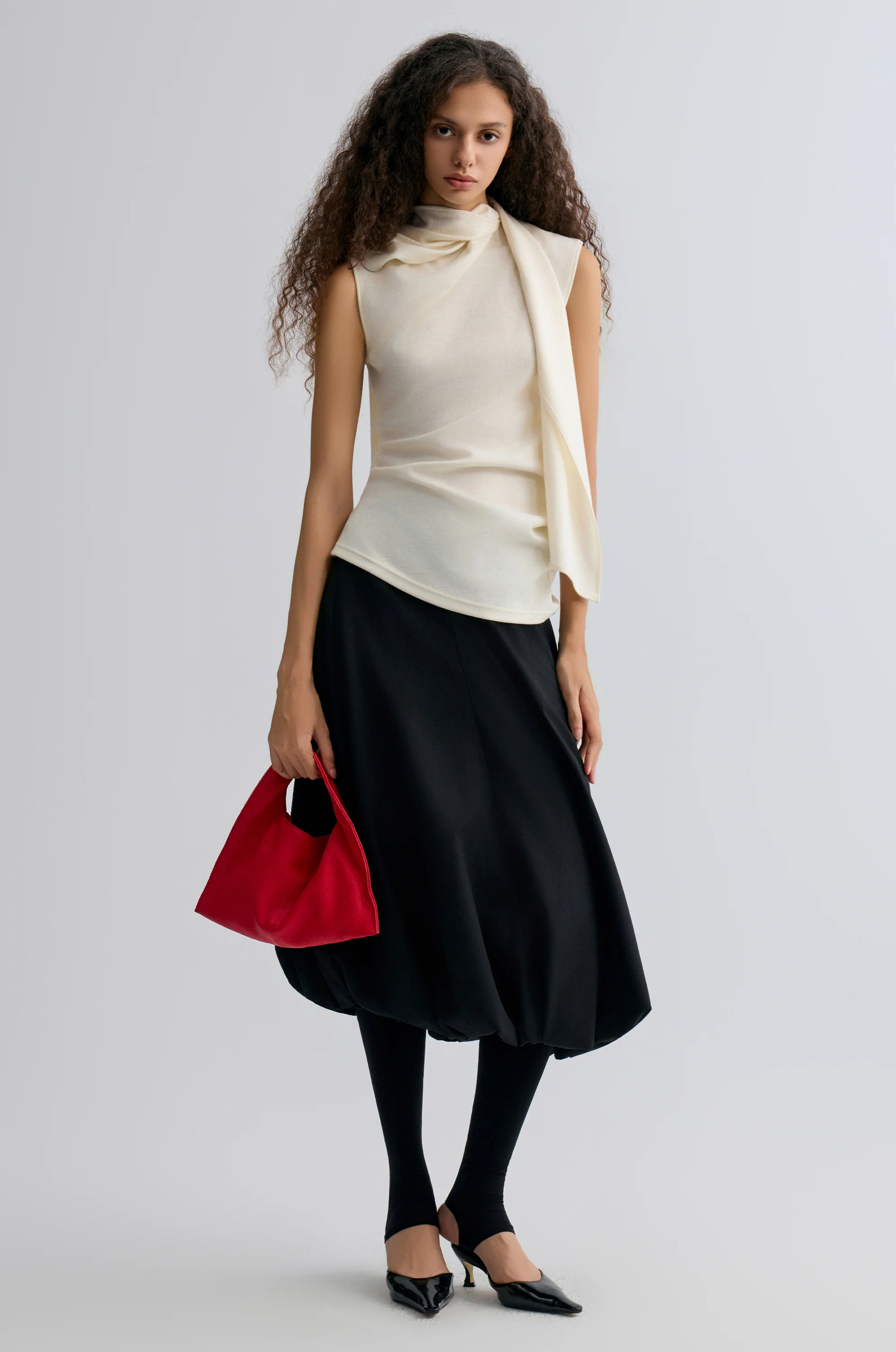 Scarf Wool Top Cream - Image 6
