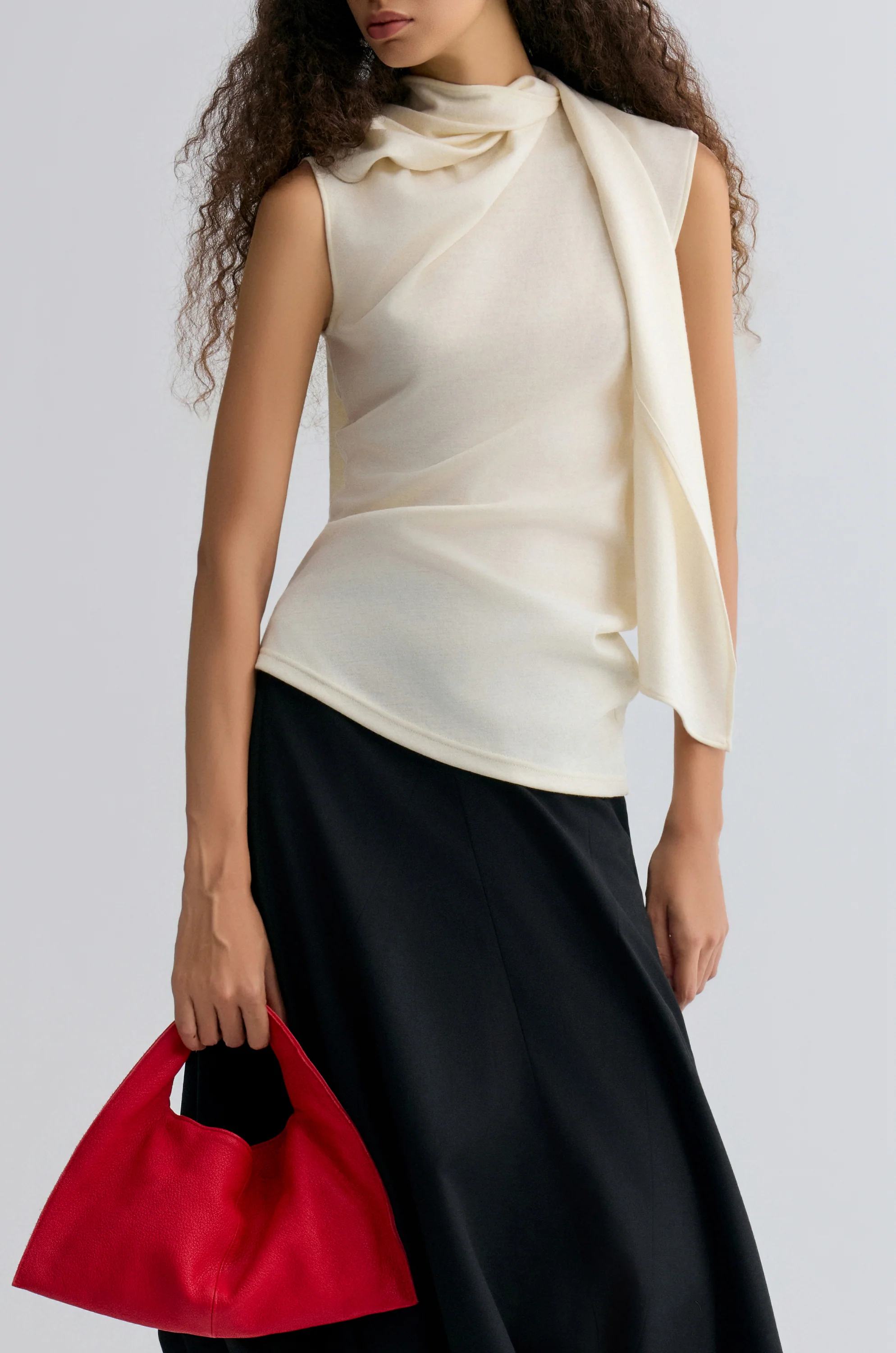 Scarf Wool Top Cream - Image 7