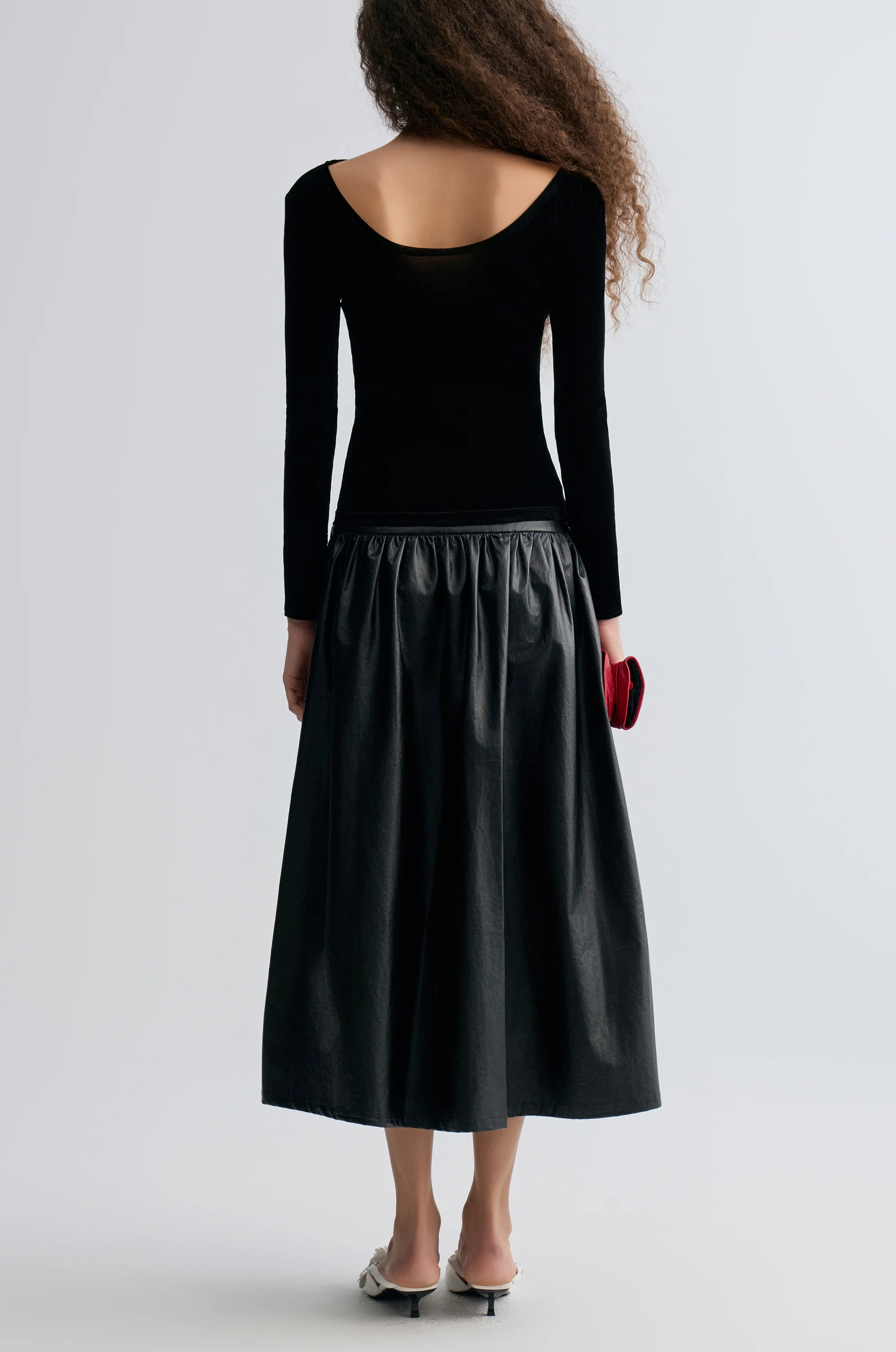 Sheen Velvet Mesh Top Black - Image 5