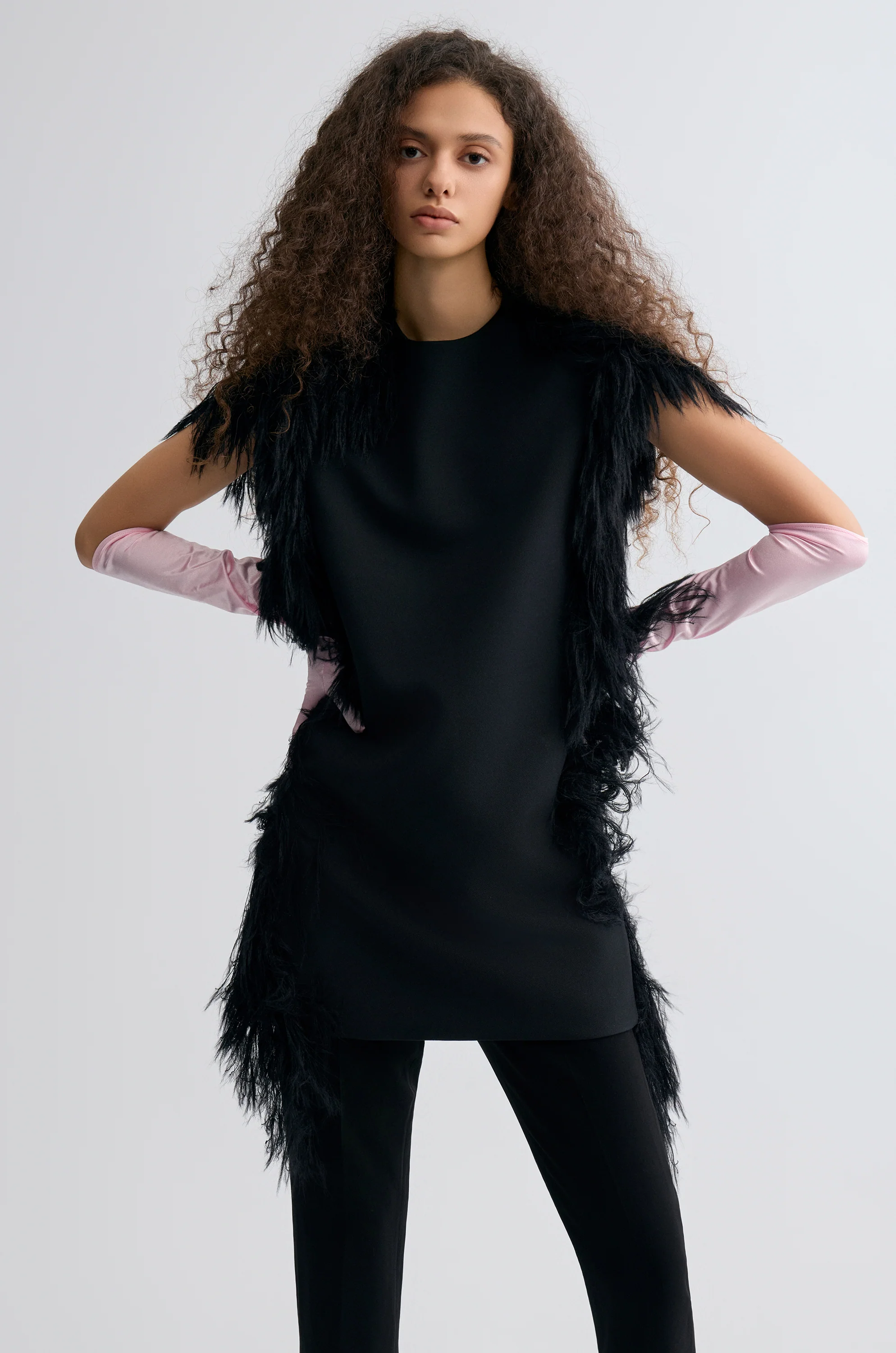 Side-Trim Wool Dress - Image 10