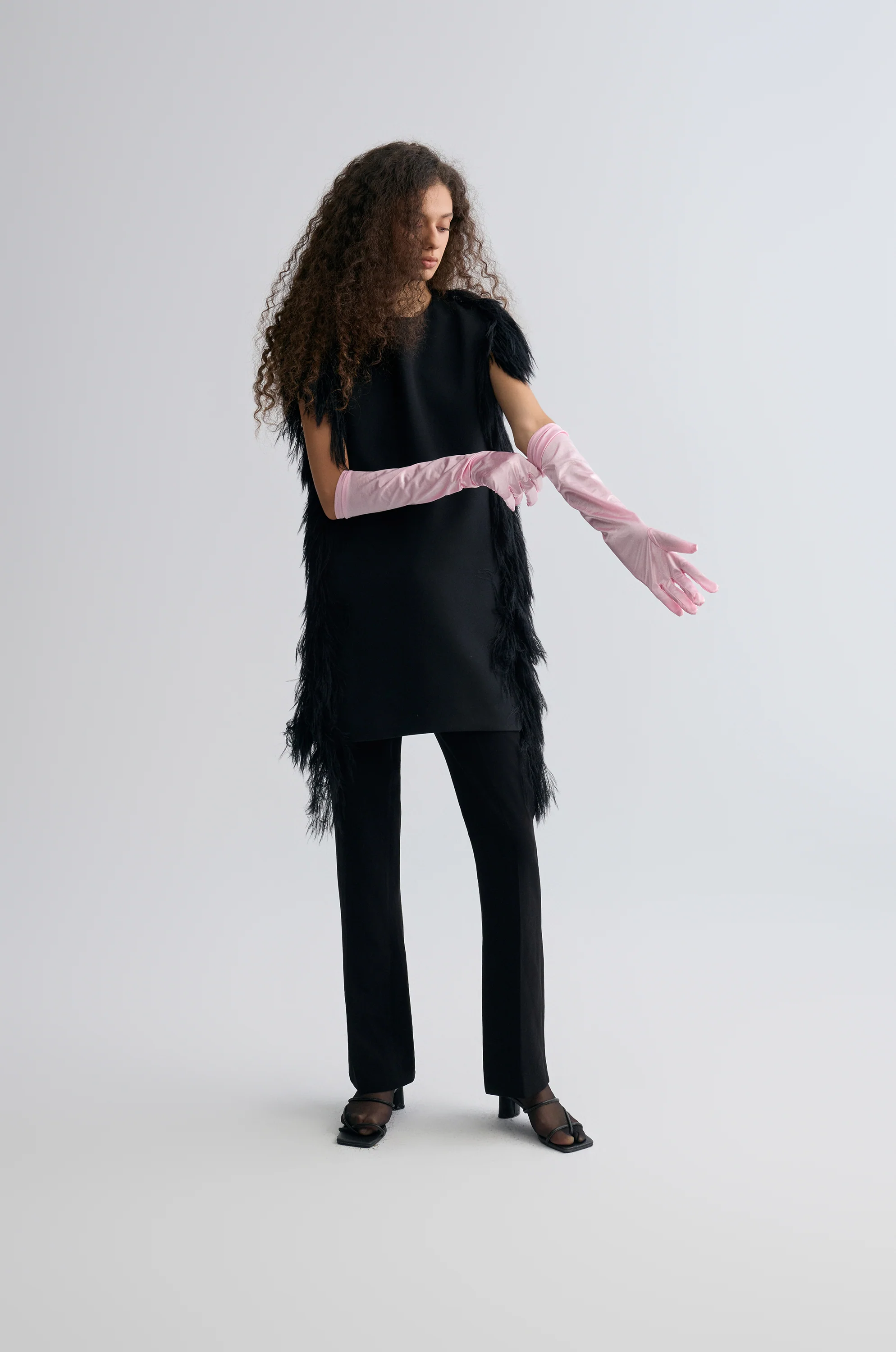Side-Trim Wool Dress - Image 13