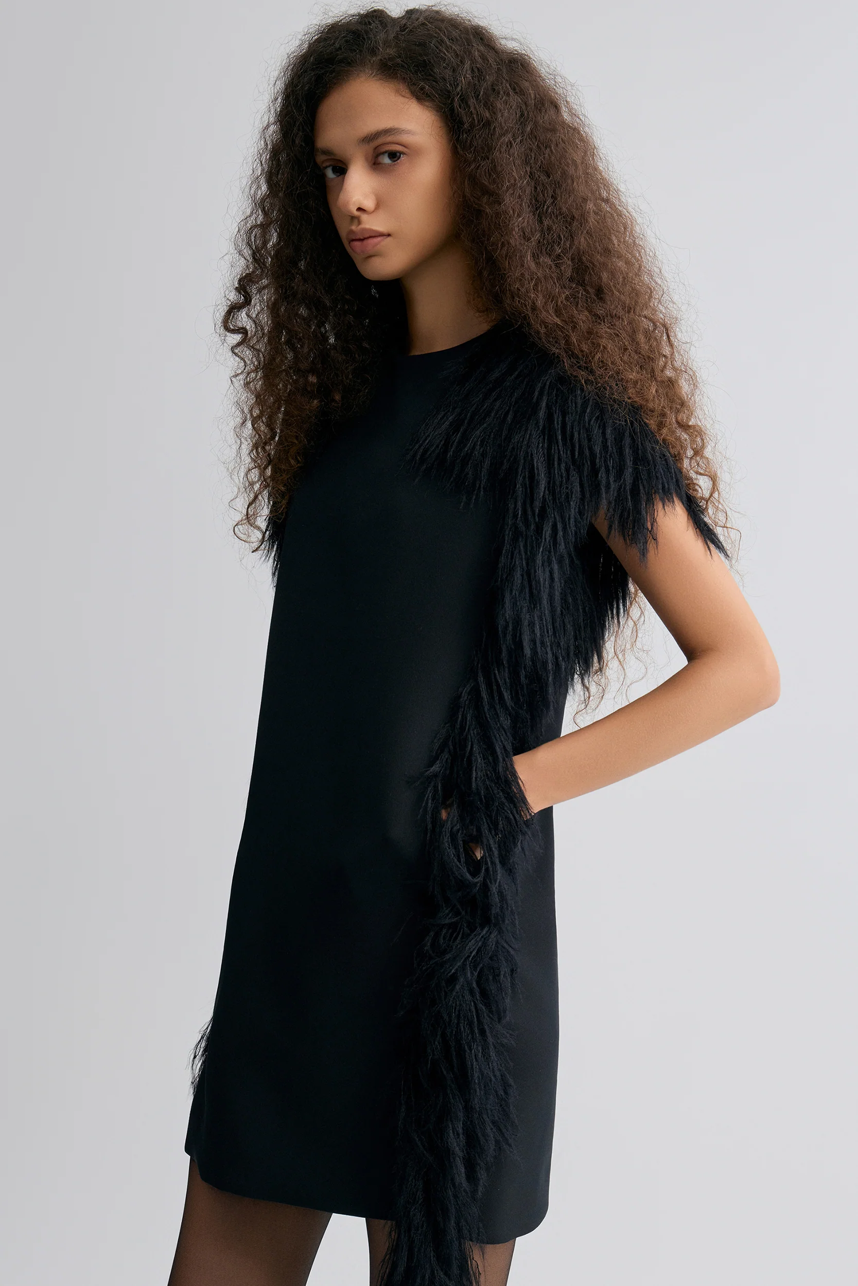 Side-Trim Wool Dress - Image 2