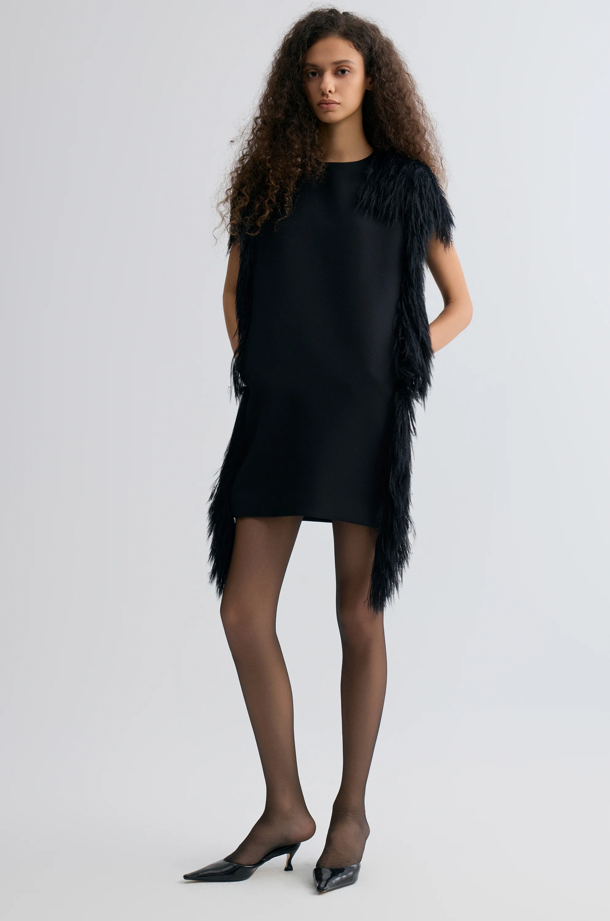 Side-Trim Wool Dress - Image 3