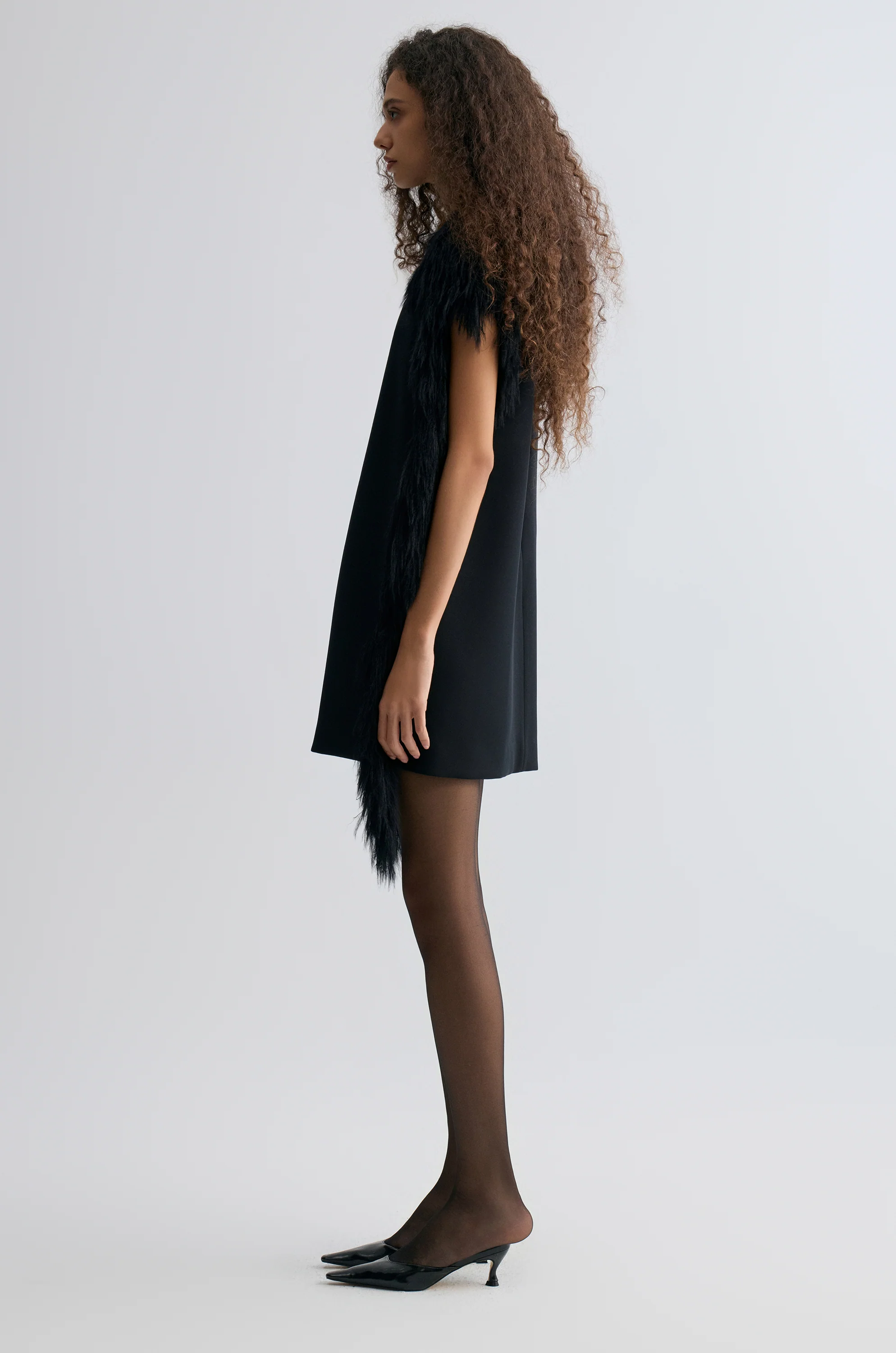 Side-Trim Wool Dress - Image 4