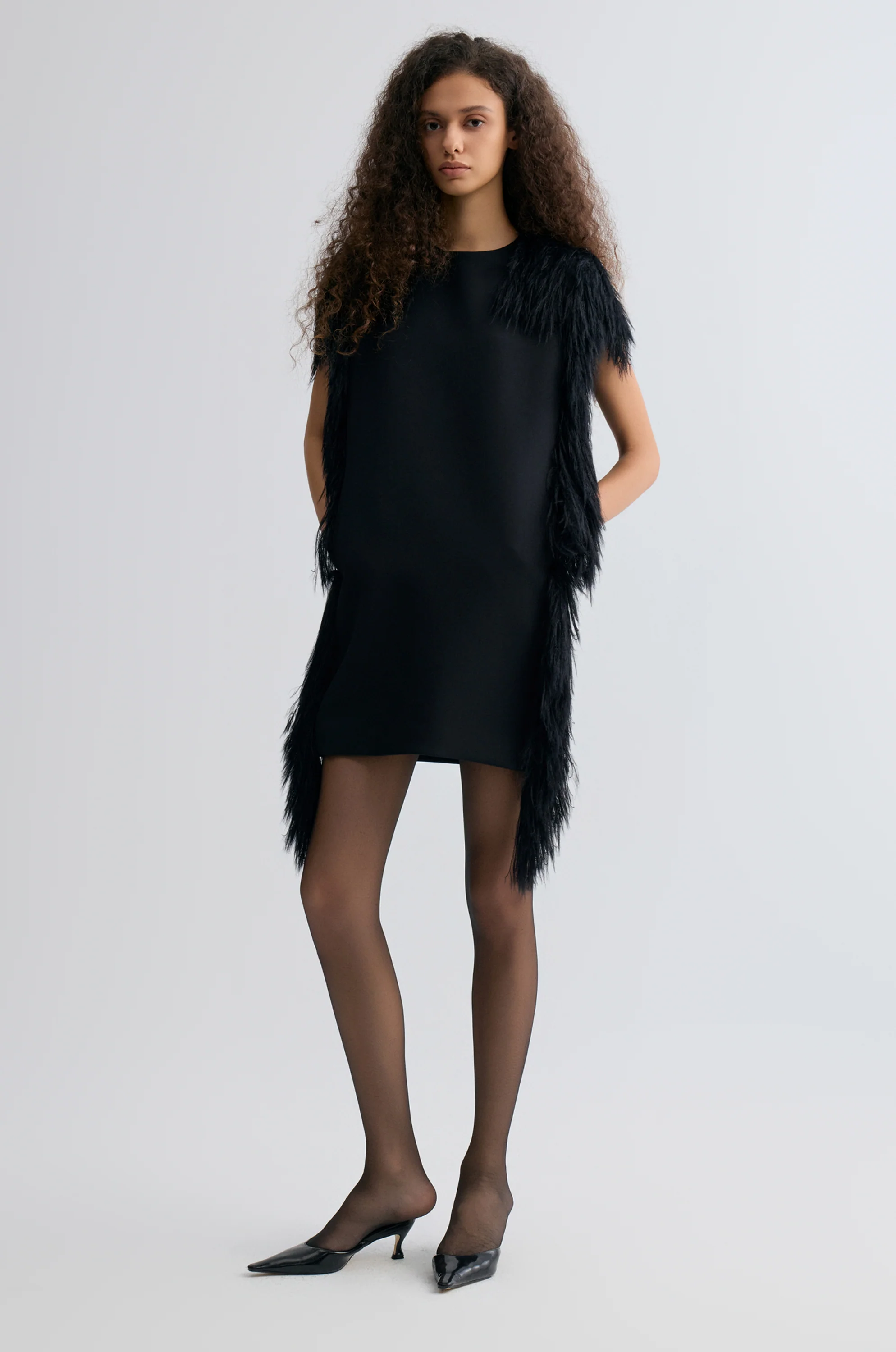 Side-Trim Wool Dress - Image 6